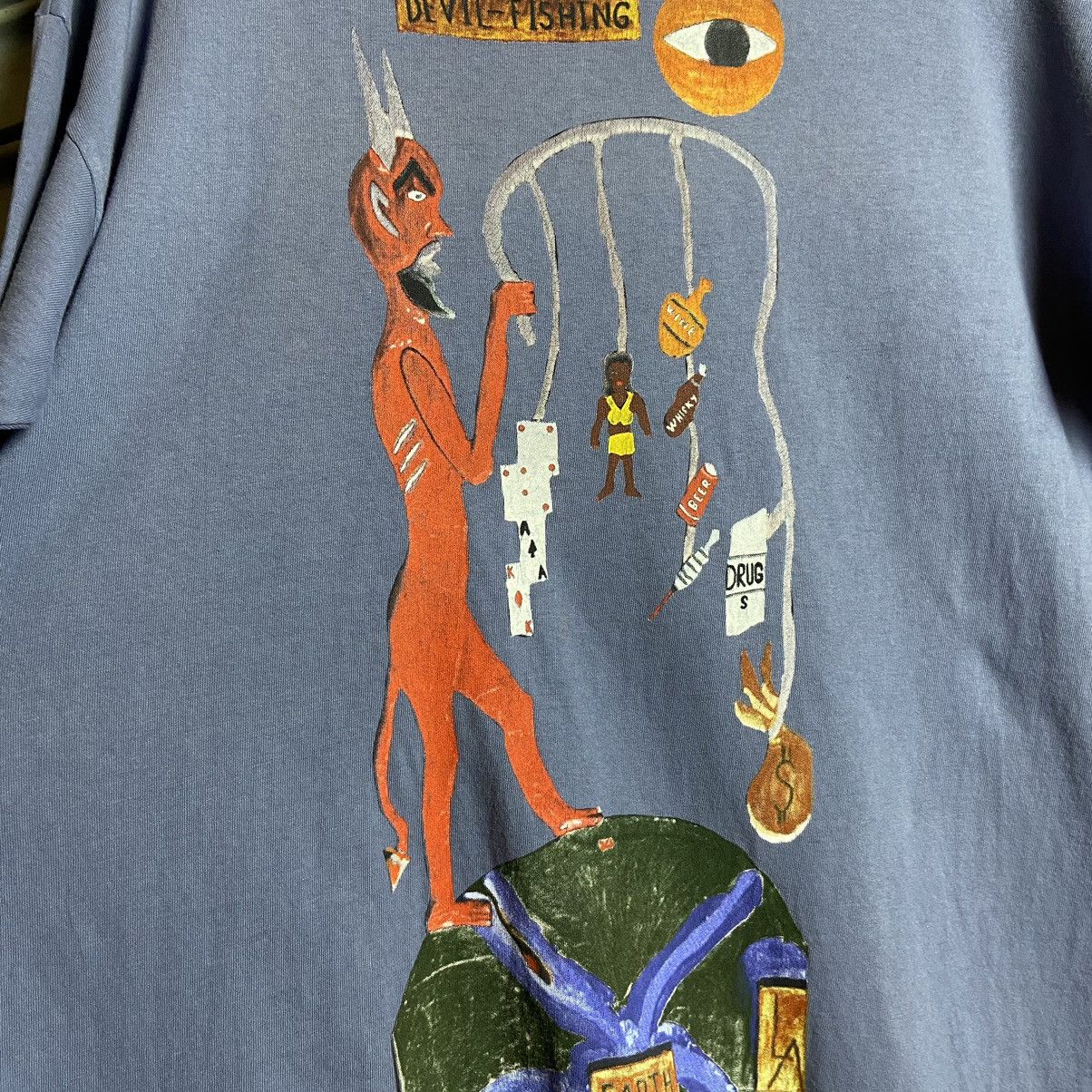 Vintage Vintage 90s Devil Fishing House Of Blues New Orleans T-Shirt Size US XL / EU 56 / 4 - 3 Thumbnail