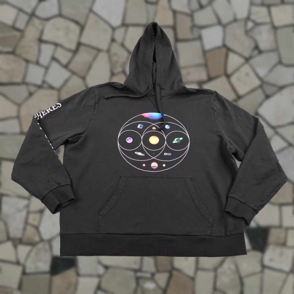 Vintage Coldplay Hoodie Mens 2XL Black Music Of The Spheres Pullover Concert Sweatshirt Size US XXL / EU 58 / 5 - 1 Thumbnail