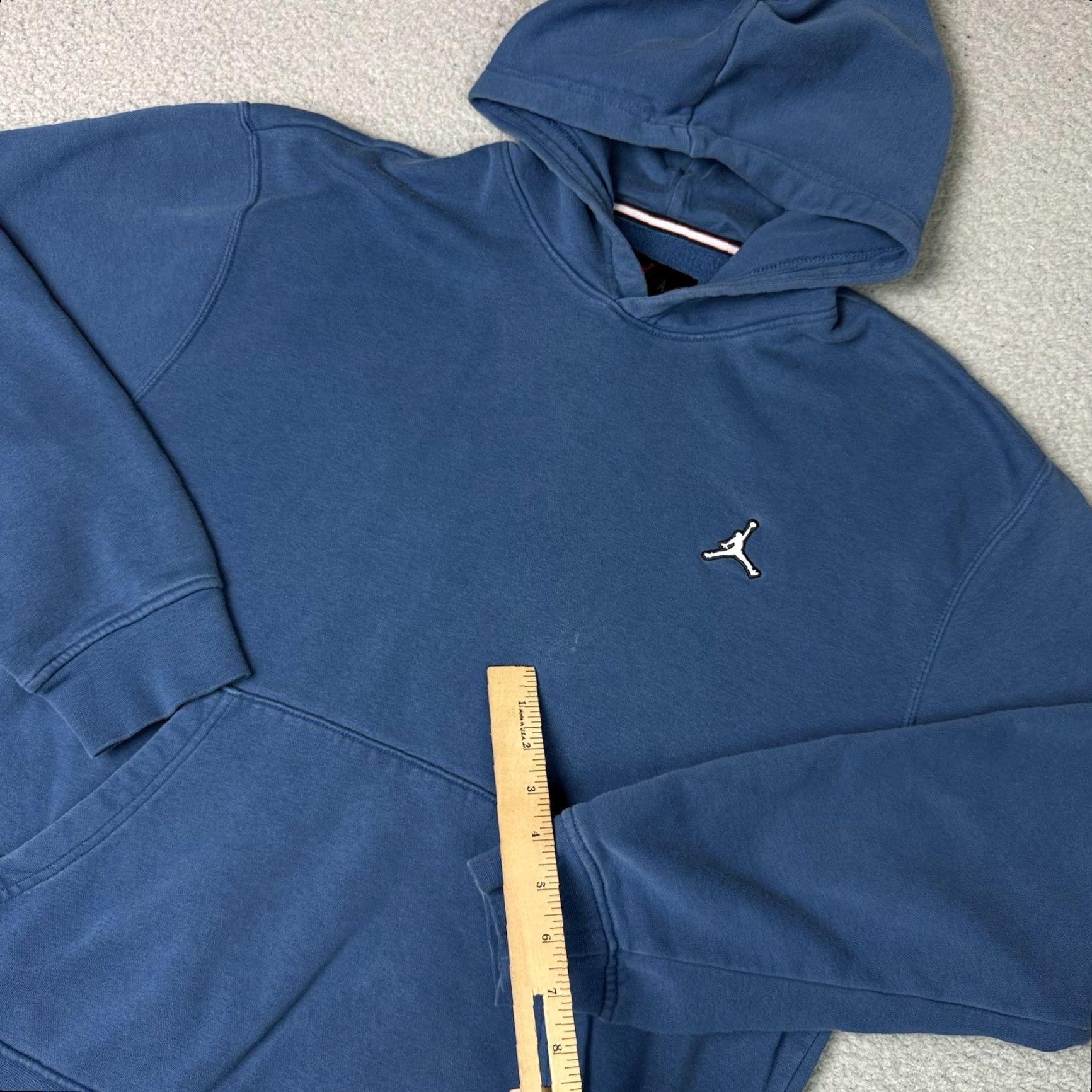 Jordan Brand VINTAGE Nike Jordan Hoodie Mens Medium Blue Jumpman Logo Pullover Fleece Kangaroo Pocket Size US M / EU 48-50 / 2 - 6 Thumbnail