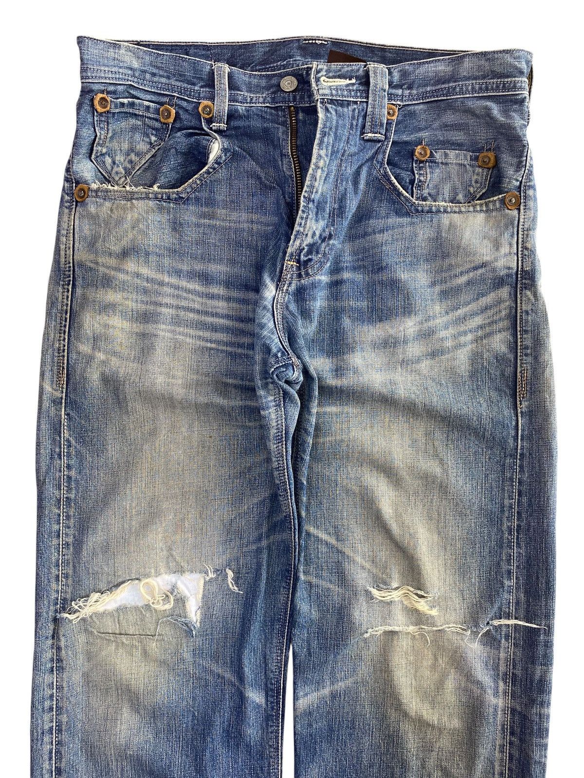 Levi's Vintage Levi’s 503 Whiskers Ripped Style Loose Jeans Size US 34 / EU 50 - 2 Thumbnail