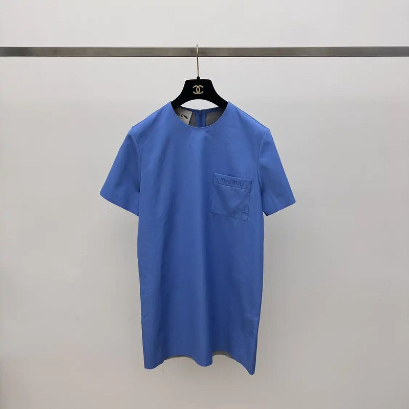 Miu Miu Miu Miu Light Blue Women's Dress 0089 Size M / US 6-8 / IT 42-44 - 1 Thumbnail