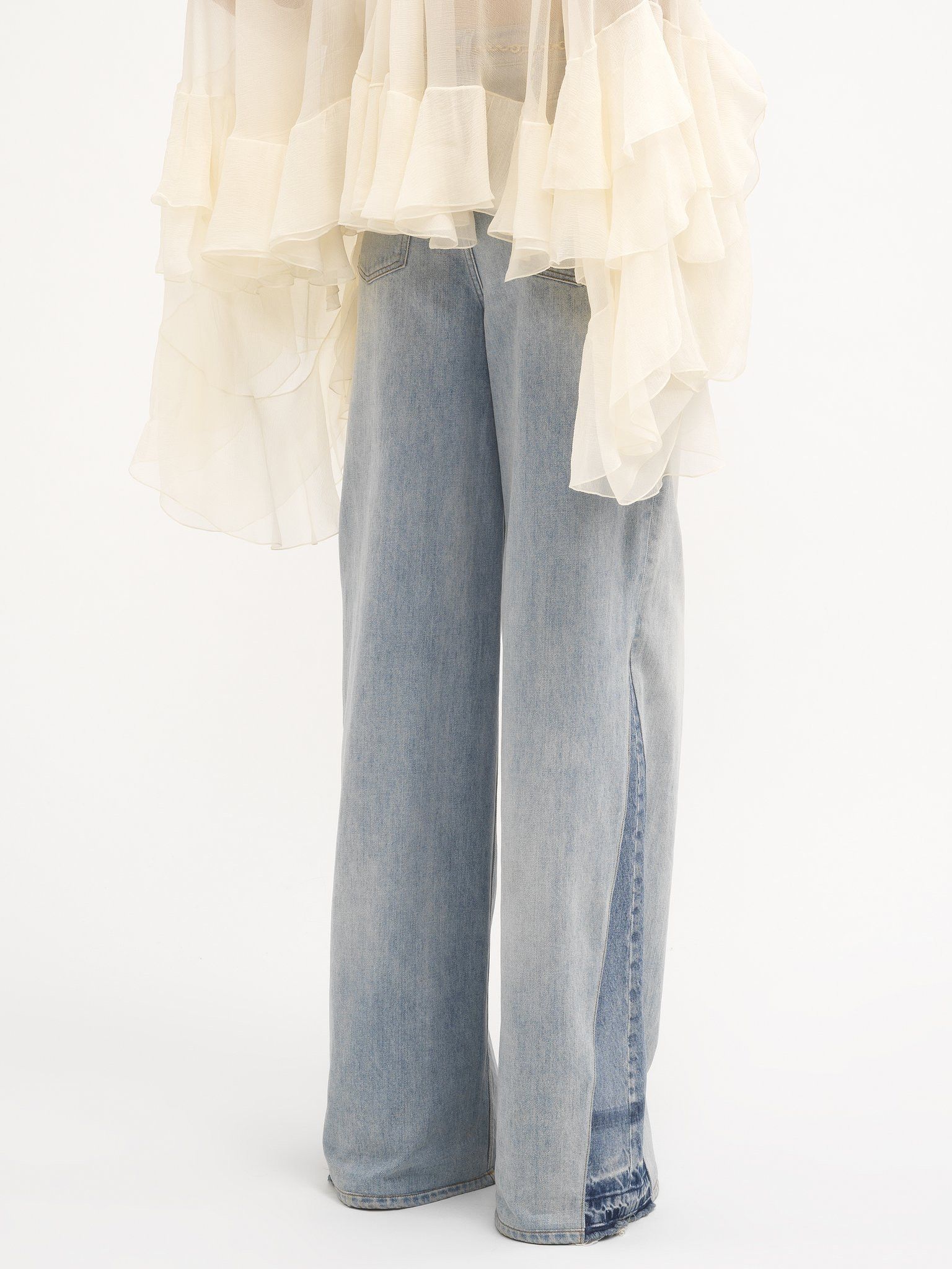 Chloe o1loc1c11125 Stonewashed Wide Jeans in Light Blue Size 28" / US 6 / IT 42 - 3 Thumbnail
