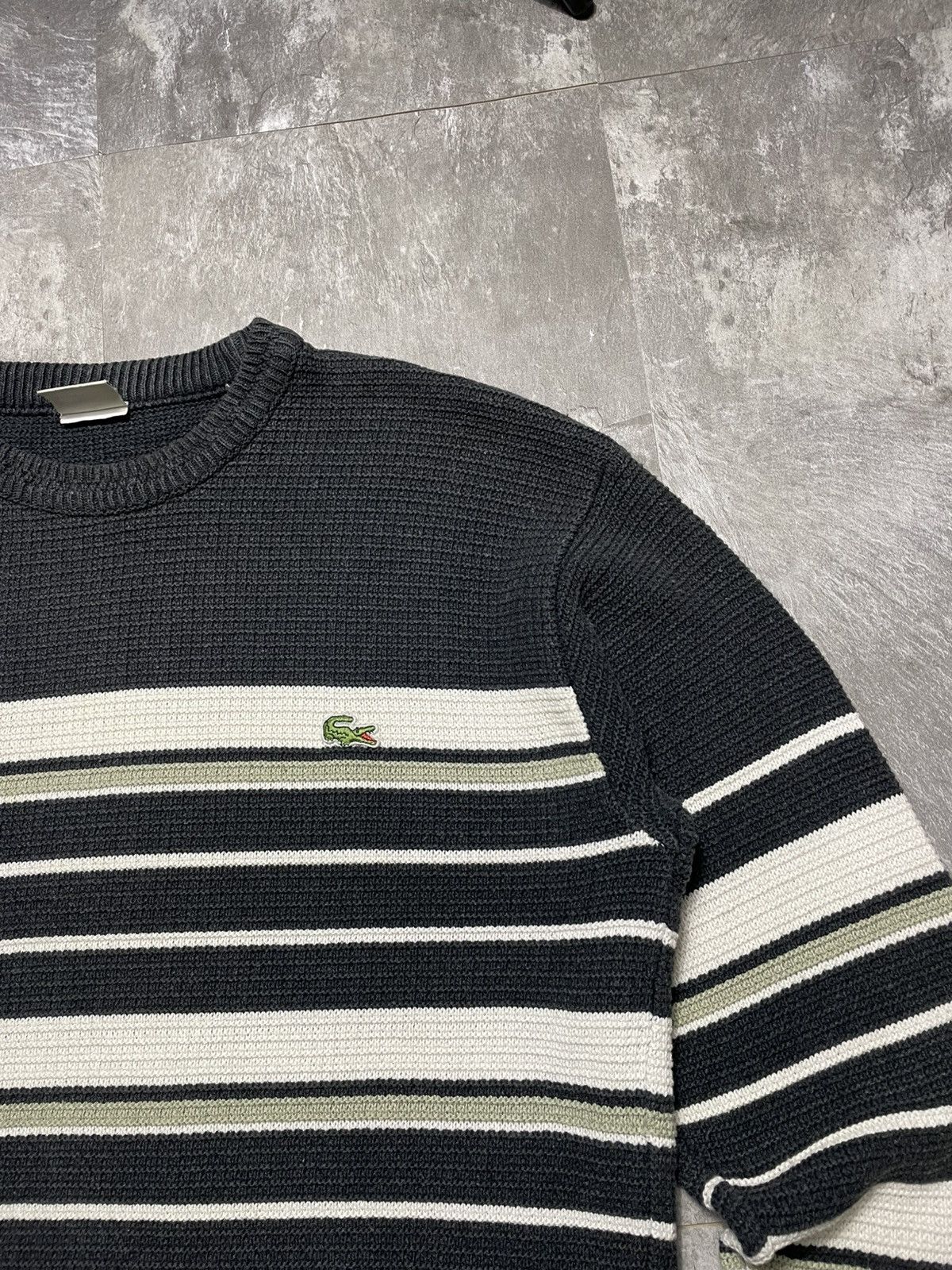 Lacoste Vintage Lacoste Striped Wool Knit Sweater 90s Size US L / EU 52-54 / 3 - 2 Thumbnail
