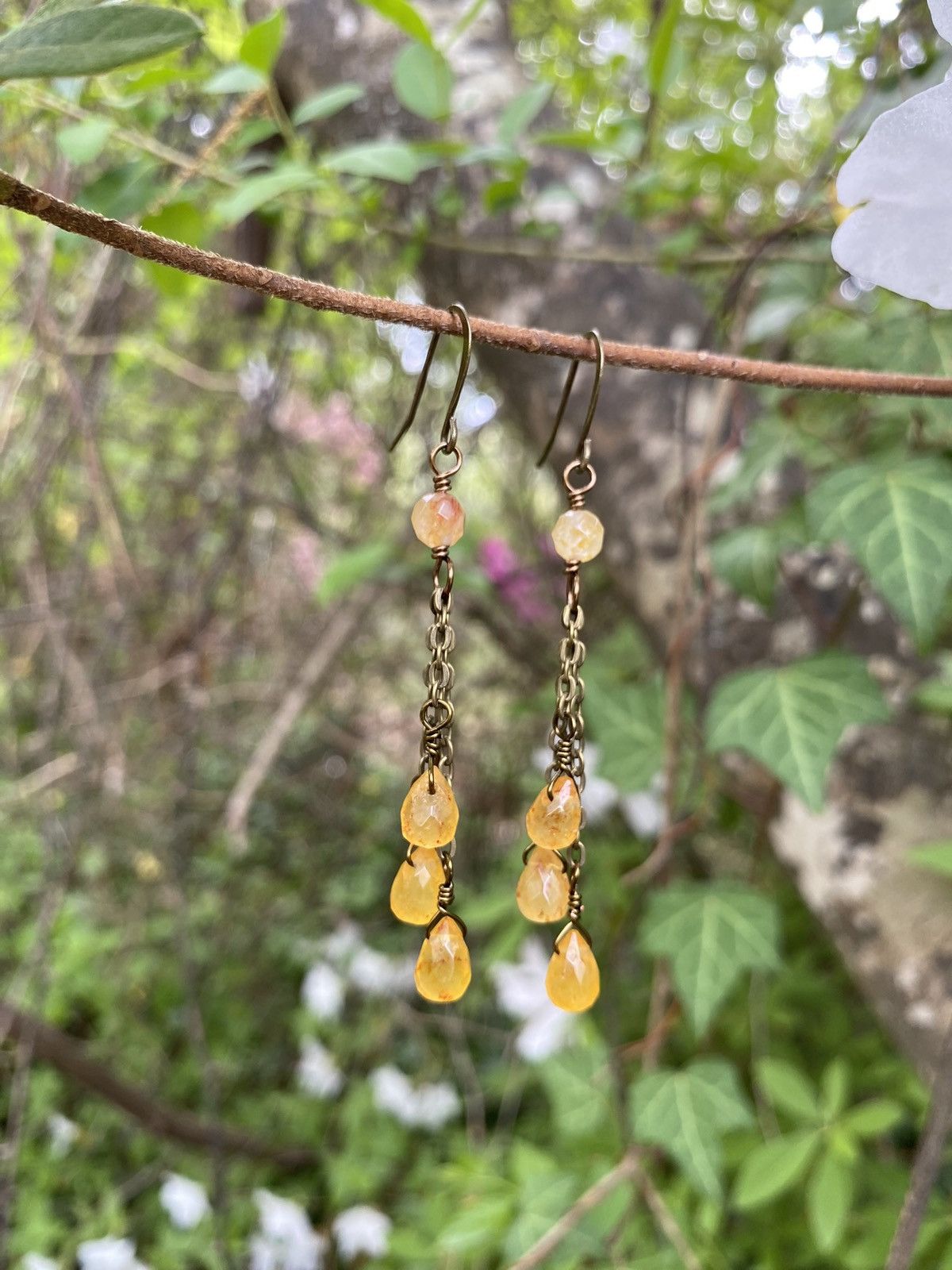 Handmade Honey Jade Dangle Earrings Size ONE SIZE - 4 Thumbnail