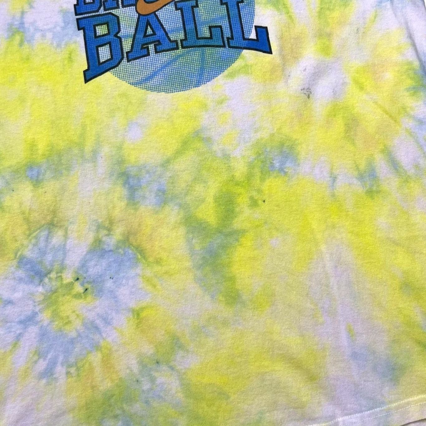 Nike VINTAGE Nike Basketball Swoosh Spellout Yellow Graphic Tie Dye T-Shirt Large Mens Short Sleeve Round Neck Cotton Logo Size US L / EU 52-54 / 3 - 6 Thumbnail