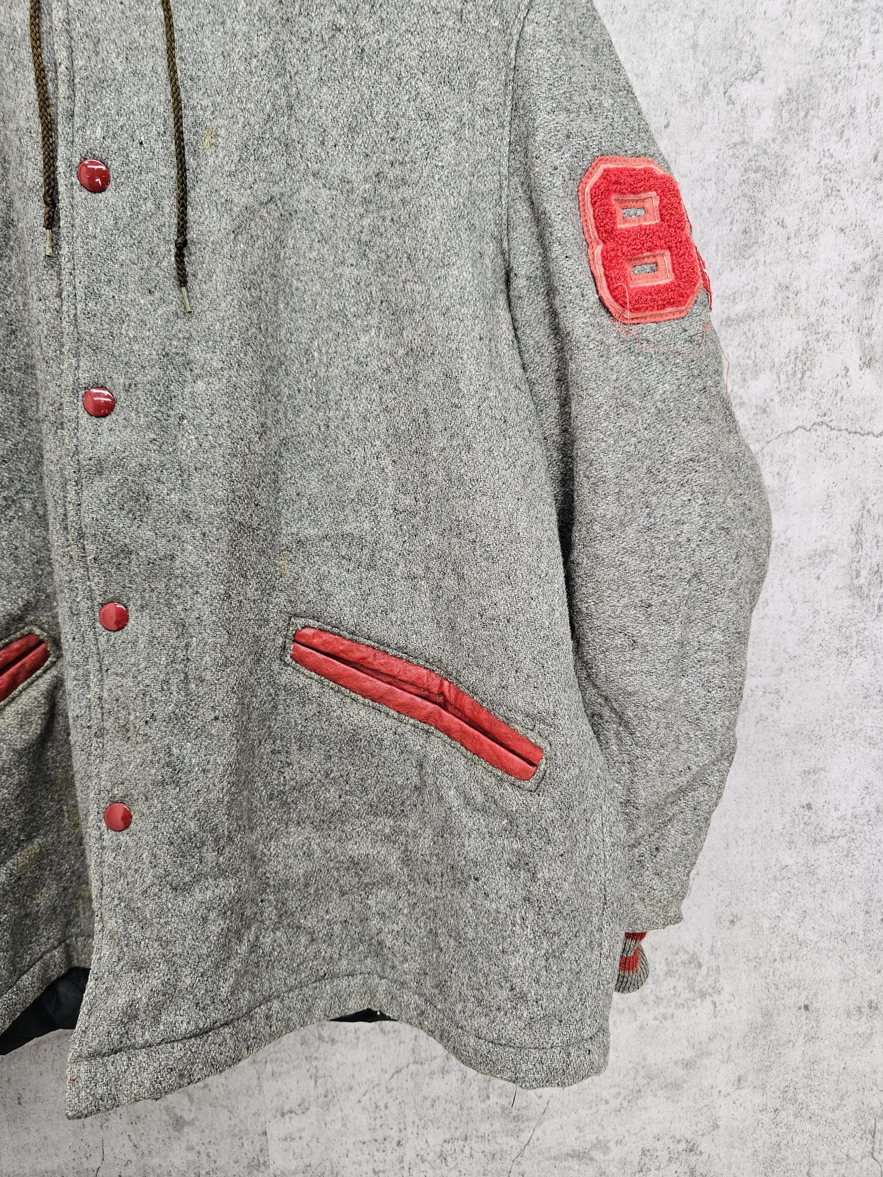 Delong Vtg 80's DeLONG Sportwear Wool Leather Varsiti Jacket J0094 Size US M / EU 48-50 / 2 - 6 Thumbnail