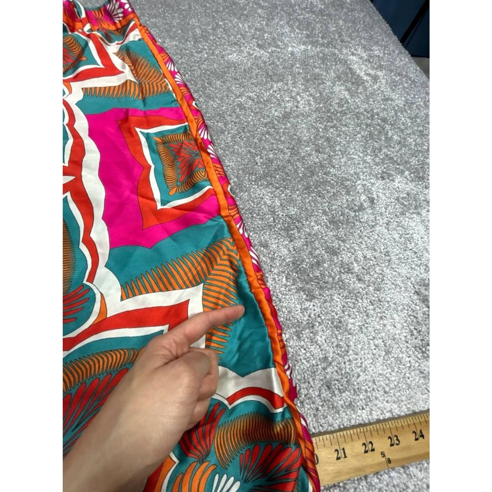 Zara Zara Pants Womens Medium Pink Orange Multi Satin Culottes Pull On Size 32" / US 10 / IT 46 - 6 Thumbnail