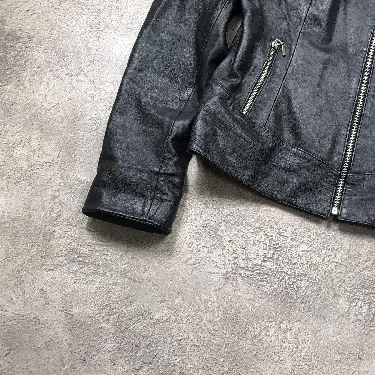 Genuine Leather Vintage 90s Black Biker Leather Jacket Grunge Streetwear M Size M / US 6-8 / IT 42-44 - 4 Thumbnail