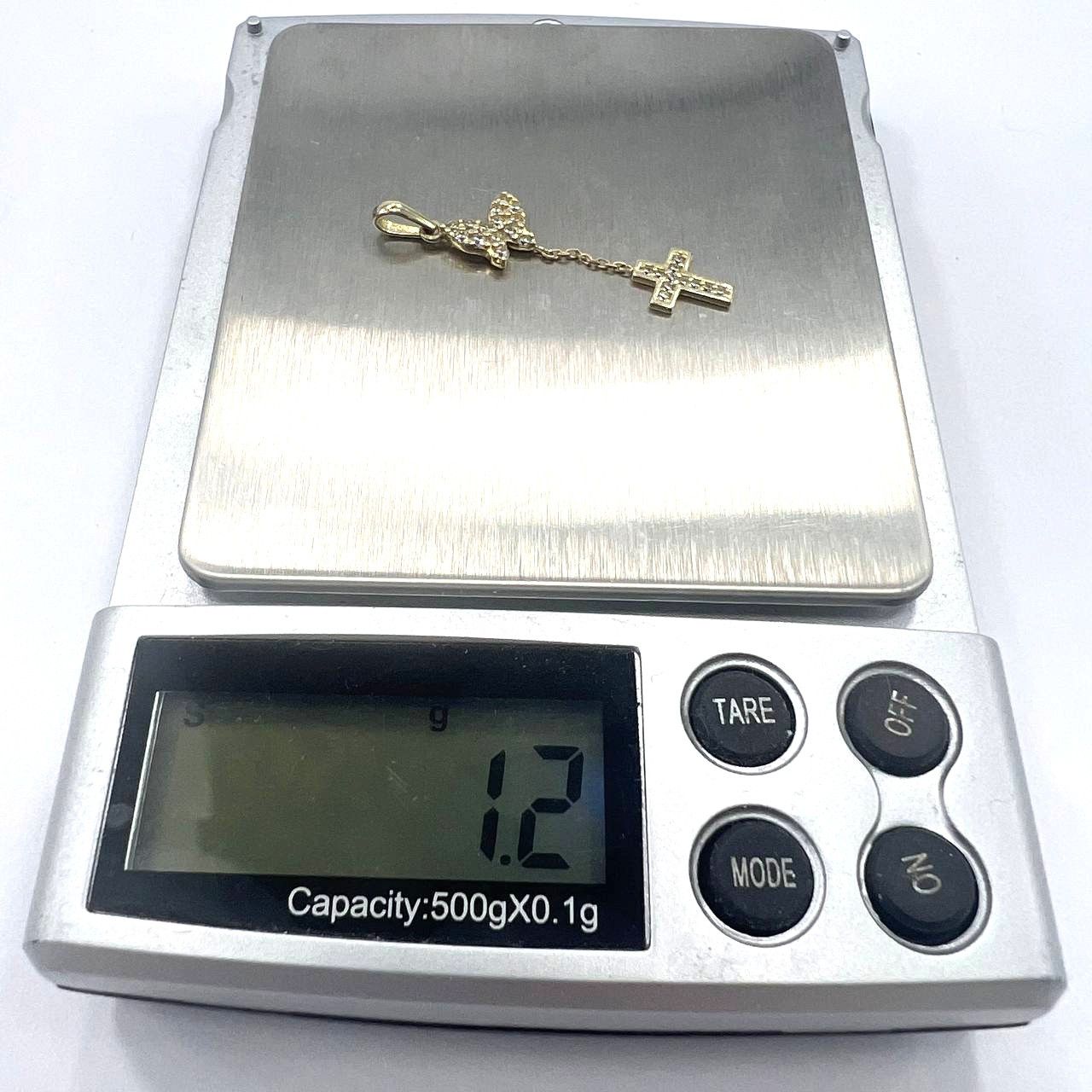Other 14K Yellow Gold Butterfly & Cross Pendant –Graceful Design Size ONE SIZE - 3 Thumbnail