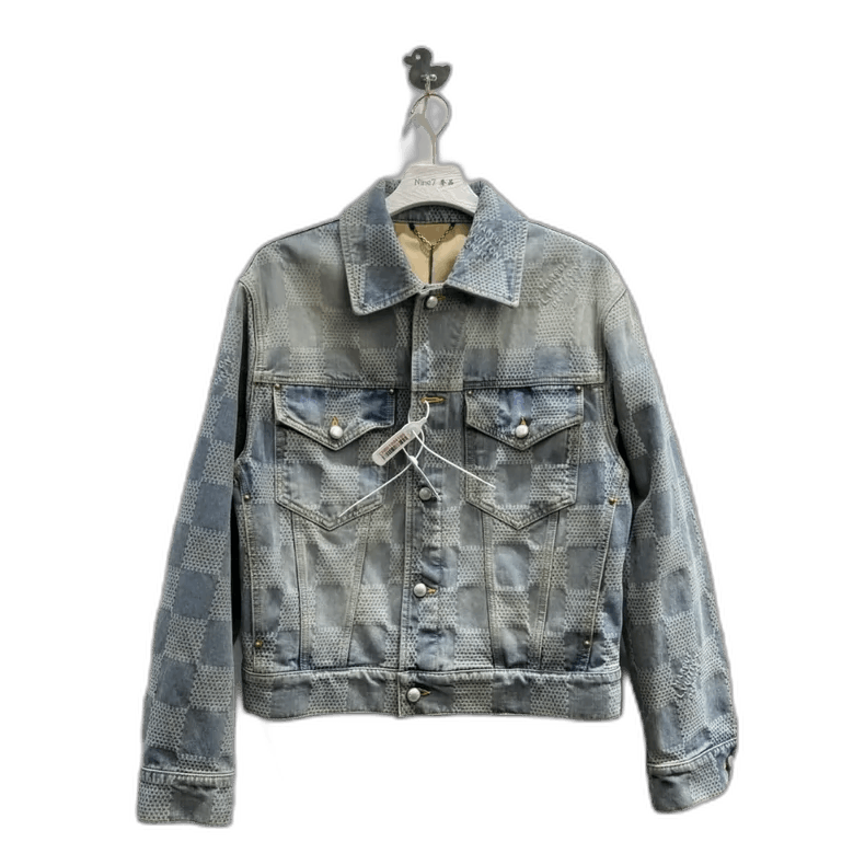 Louis Vuitton Louis Vuitton Checkered Denim Jacket with Logo-yf Size US L / EU 52-54 / 3 - 1 Thumbnail