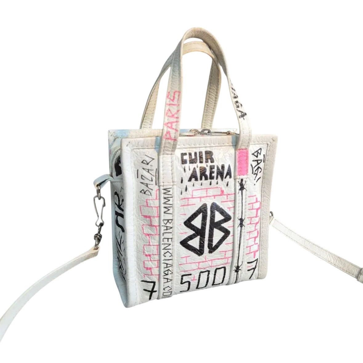 Balenciaga Balenciaga Graffiti Printed Bazar Tote Bag Size ONE SIZE - 4 Thumbnail