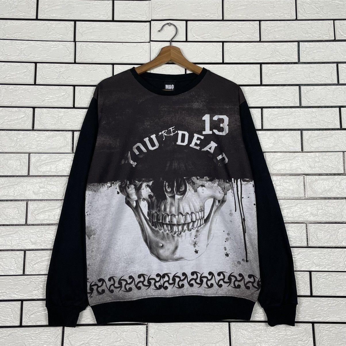 Japanese Brand Mao Mao You're Dead Big Print Sweatshirt Size US M / EU 48-50 / 2 - 1 Thumbnail