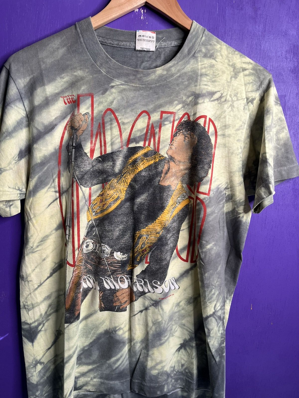 Band Tees × Vintage Vintage 80s Jim Morrison the doors tie dye t-shirt Size US M / EU 48-50 / 2 - 3 Thumbnail