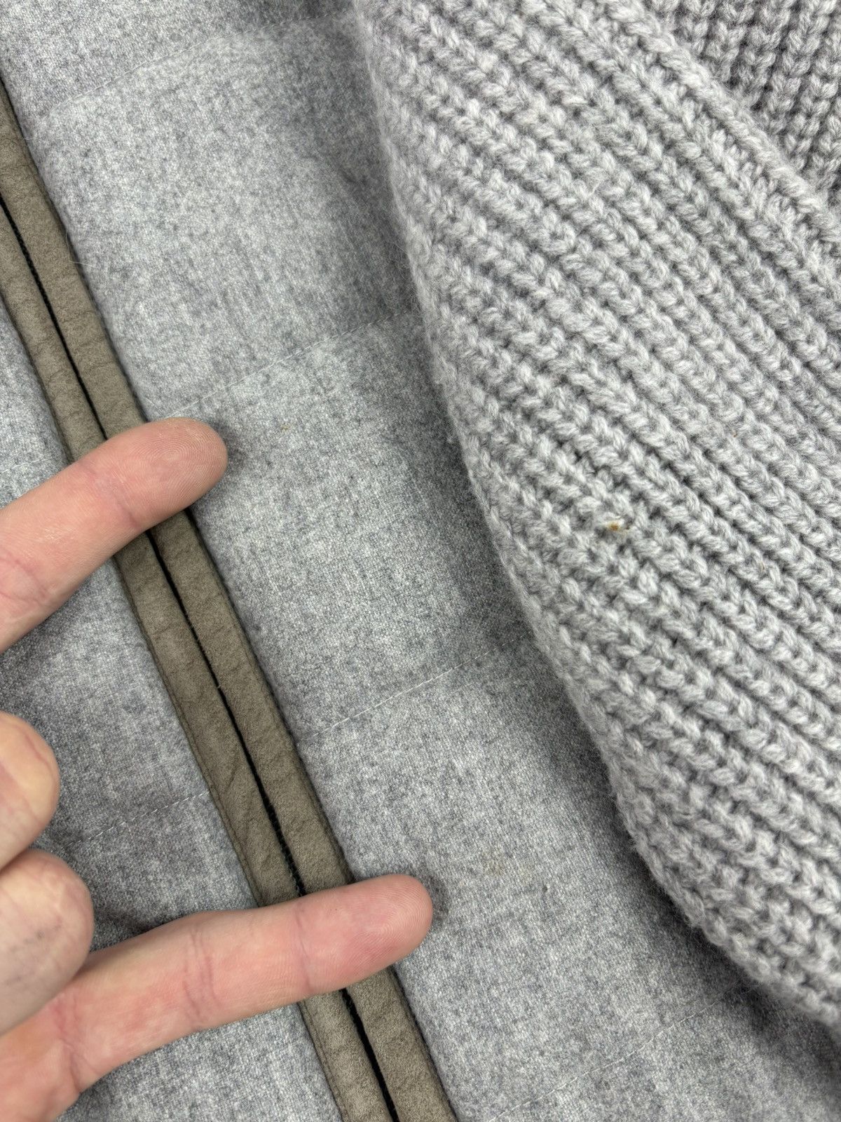 Gran Sasso Rare Sartorial Gran Sasso Knit Wool-Cashmere Down Jacket Full-Zip Cardigan Bomber Size US XL / EU 56 / 4 - 20 Thumbnail
