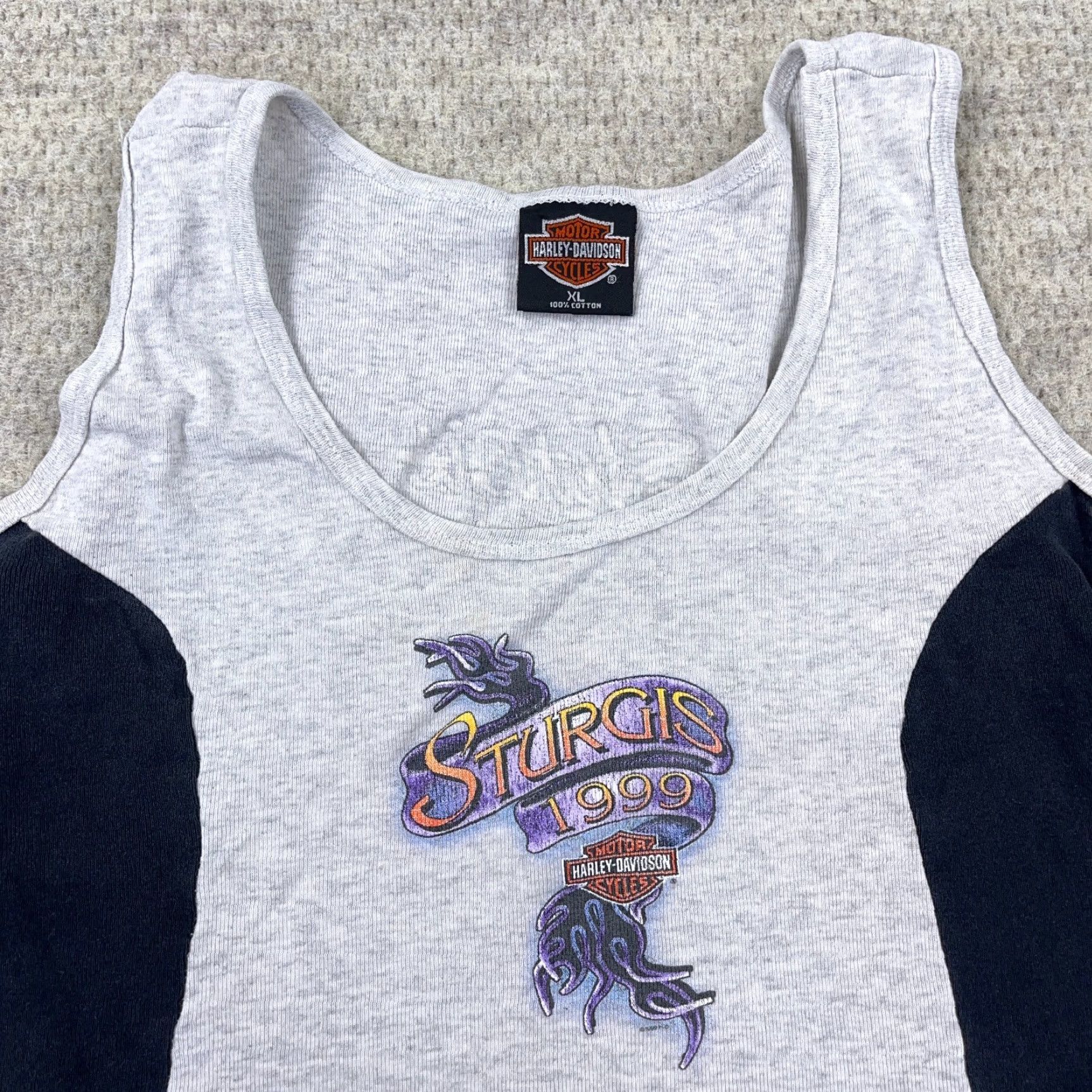 Harley Davidson VINTAGE Harley-Davidson Shirt Women XL Black Tank Top 90s USA Sturgis Tattoo Size XL / US 12-14 / IT 48-50 - 3 Thumbnail