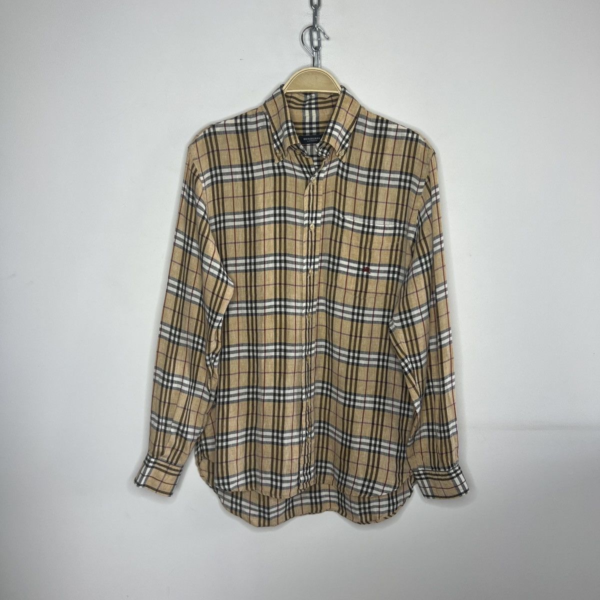 Burberry Burberry Linen Nova Check Shirt Button Up Beige Size US L / EU 52-54 / 3 - 1 Thumbnail