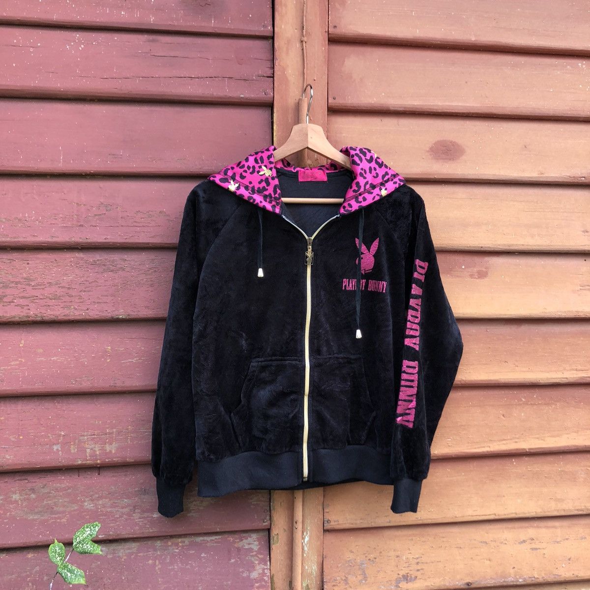 Playboy Very Rare! Vintage 90s Playboy logo velvet Sweater 🍒 Size L / US 10 / IT 46 - 2 Thumbnail