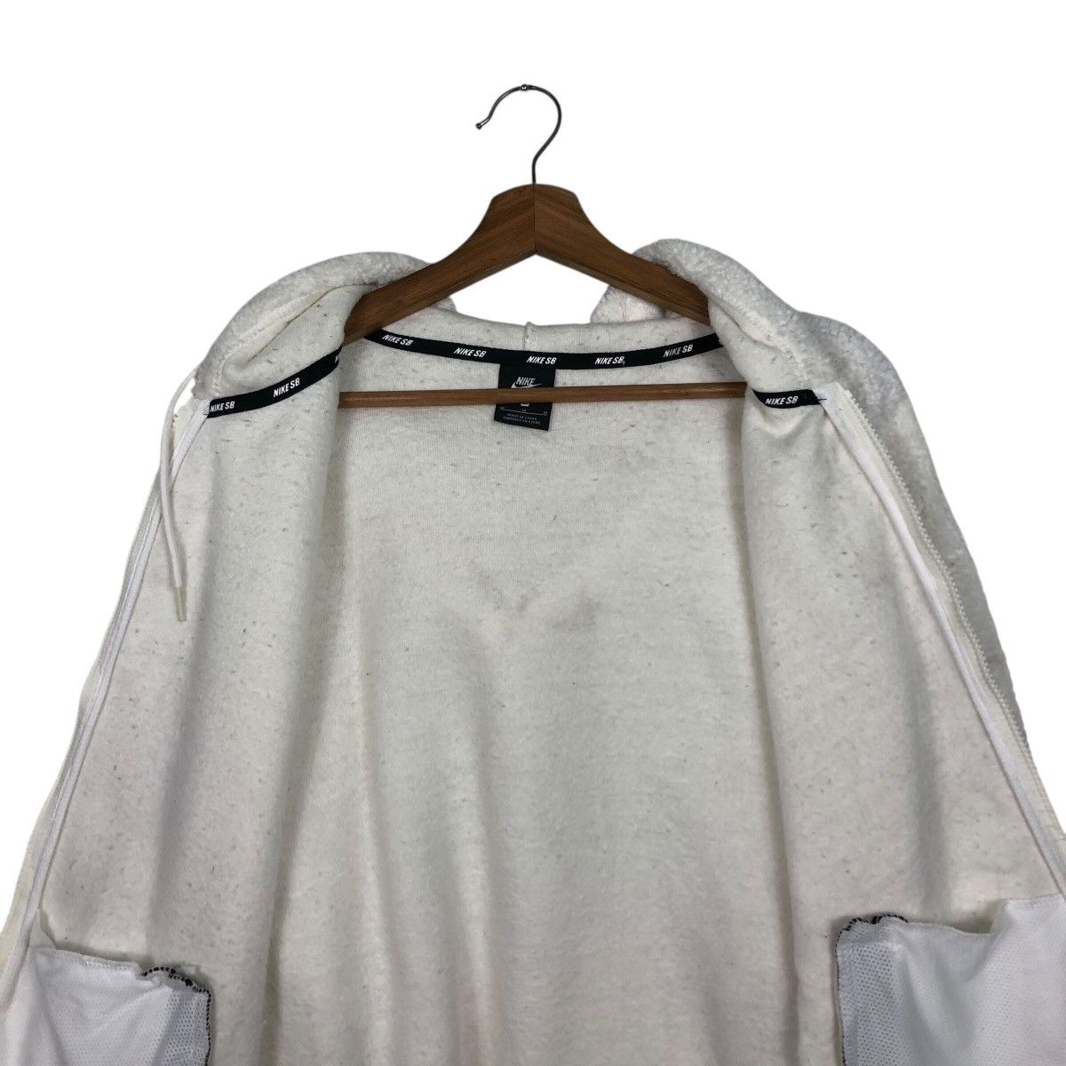 Nike 📌Vintage Bomber Jacket Fleece Nike White Rich Size US M / EU 48-50 / 2 - 15 Thumbnail
