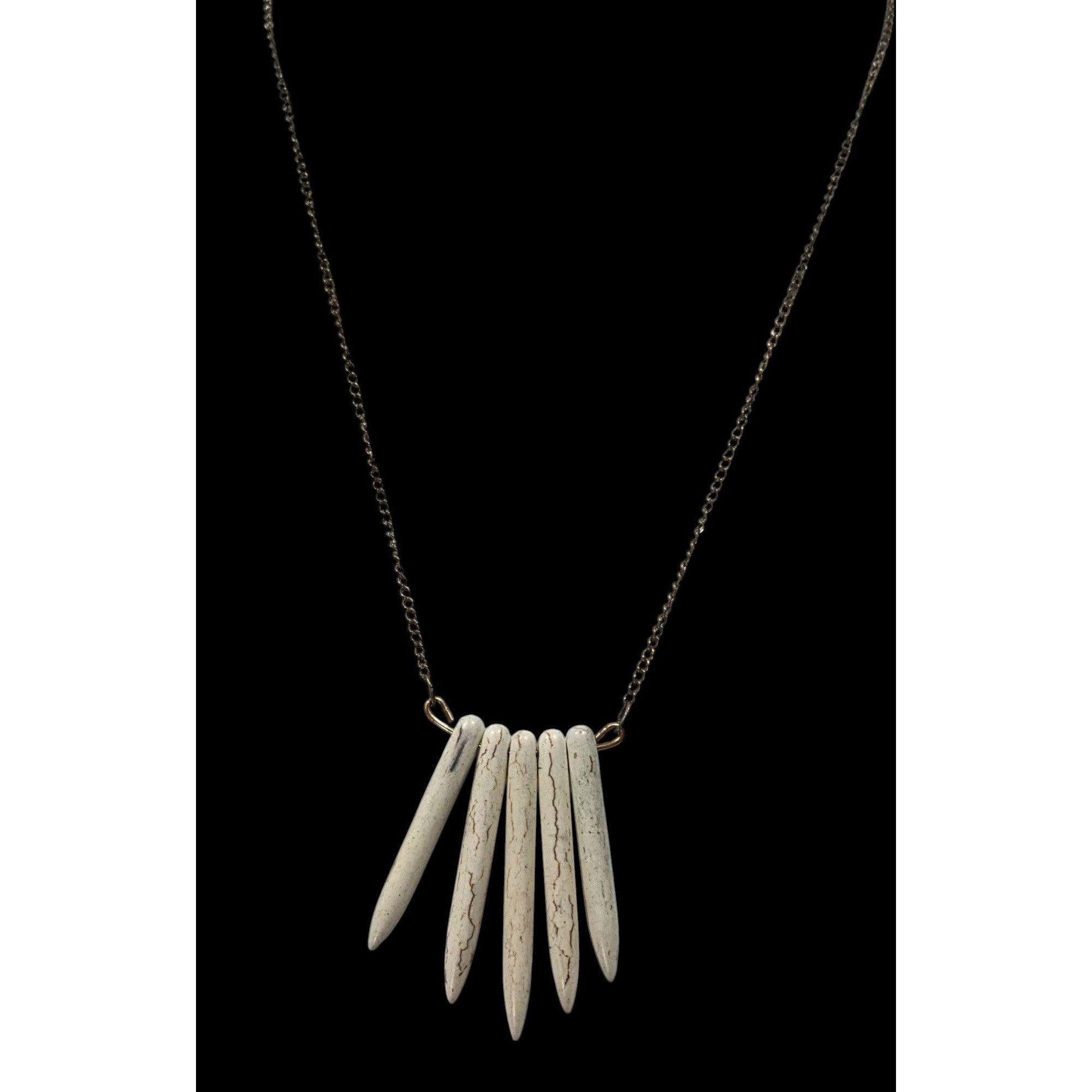 Other Howlite Graduated Spike White And Gold Tone Pendant Necklace Size ONE SIZE - 3 Thumbnail