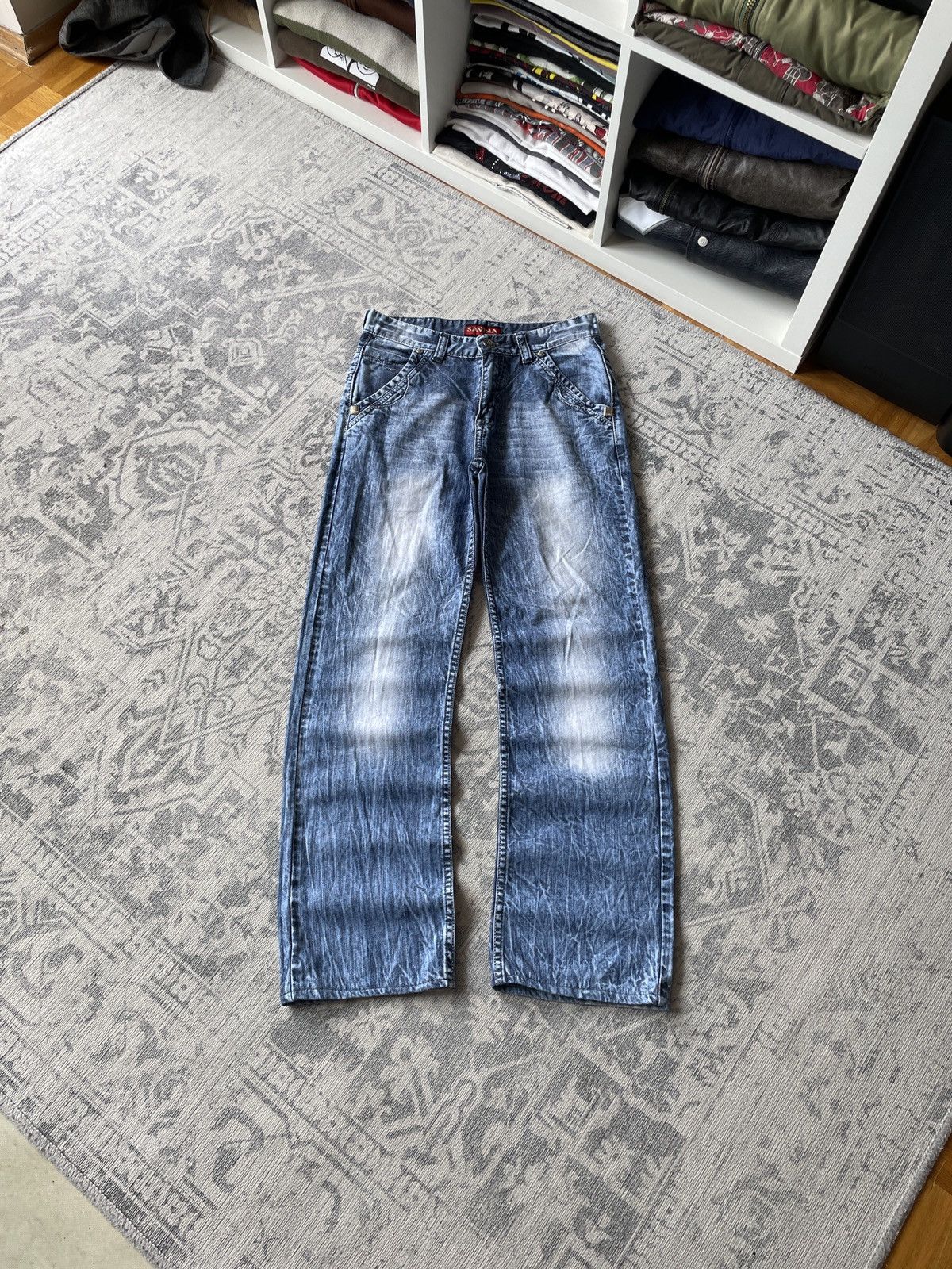 Other Vintage Mud washed Flared Jeans Avant Garde Faded Y2K Japan Size US 30 / EU 46 - 2 Thumbnail