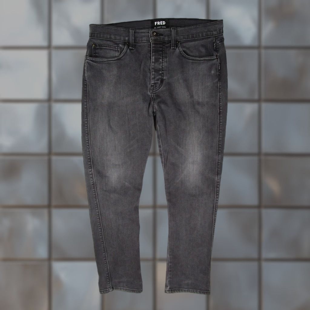 Fred Segal Fred Segal Women's Slim Jeans 32 Black Denim Tapered 32x27 Button Fly USA Size 24" / US 00 / IT 34 - 1 Thumbnail