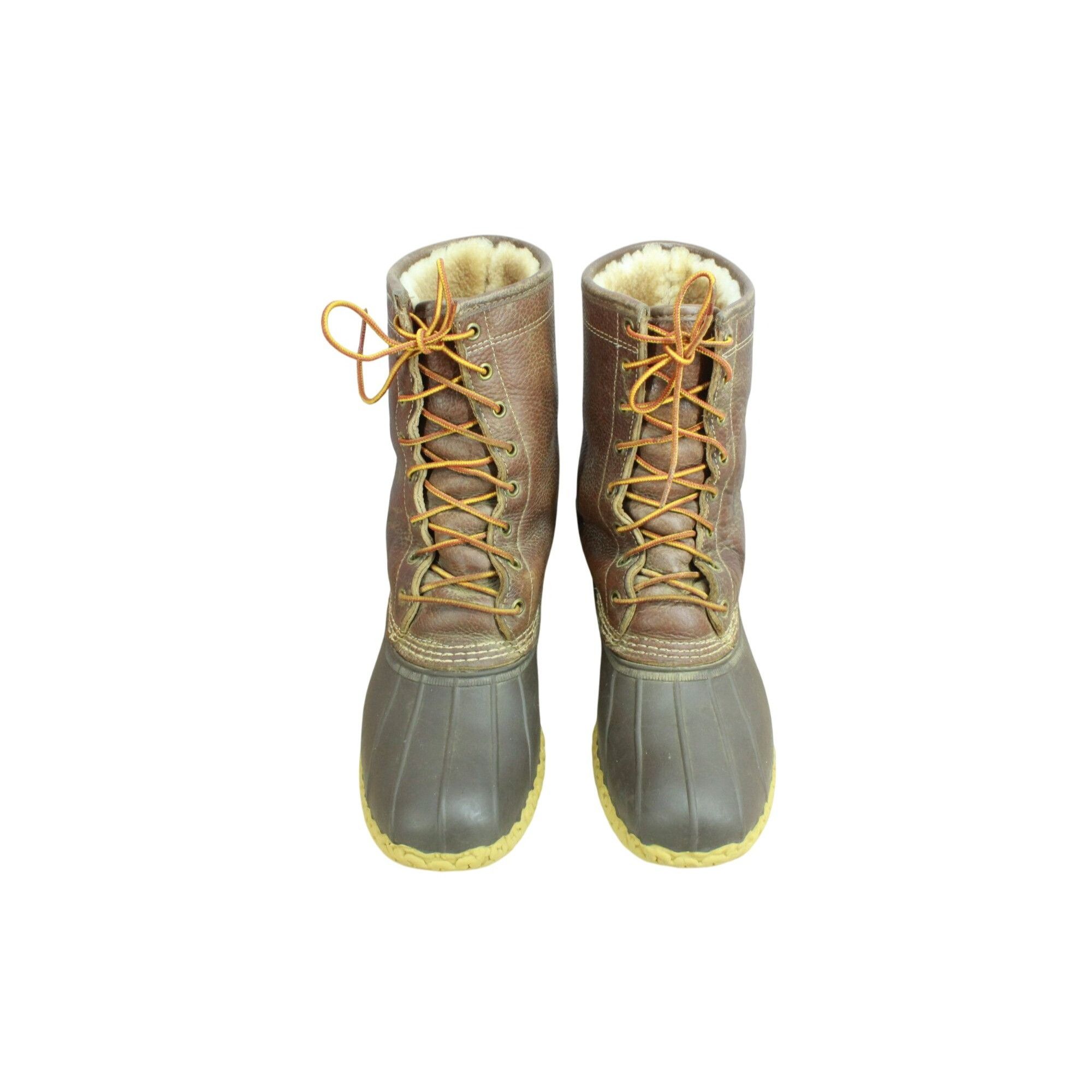 L.L. Bean × Leather LL Bean Leather Shearling Lined Insulated Duck Boots 10 M Size US 10 / IT 40 - 5 Thumbnail