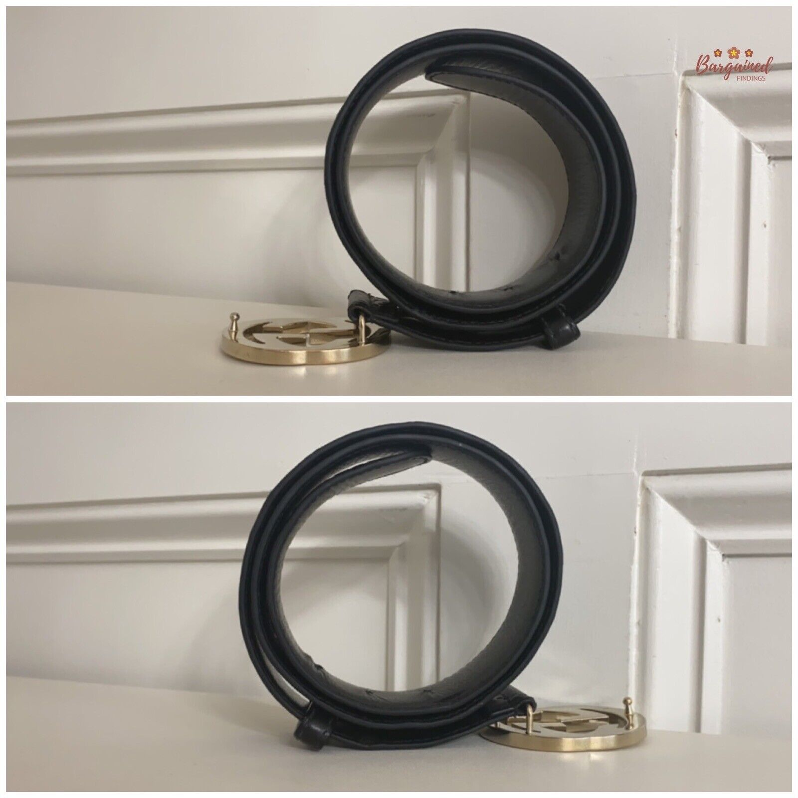 Gucci Gucci Black Guccissima Leather Gold G Buckle Belt Size 28 - 4 Thumbnail