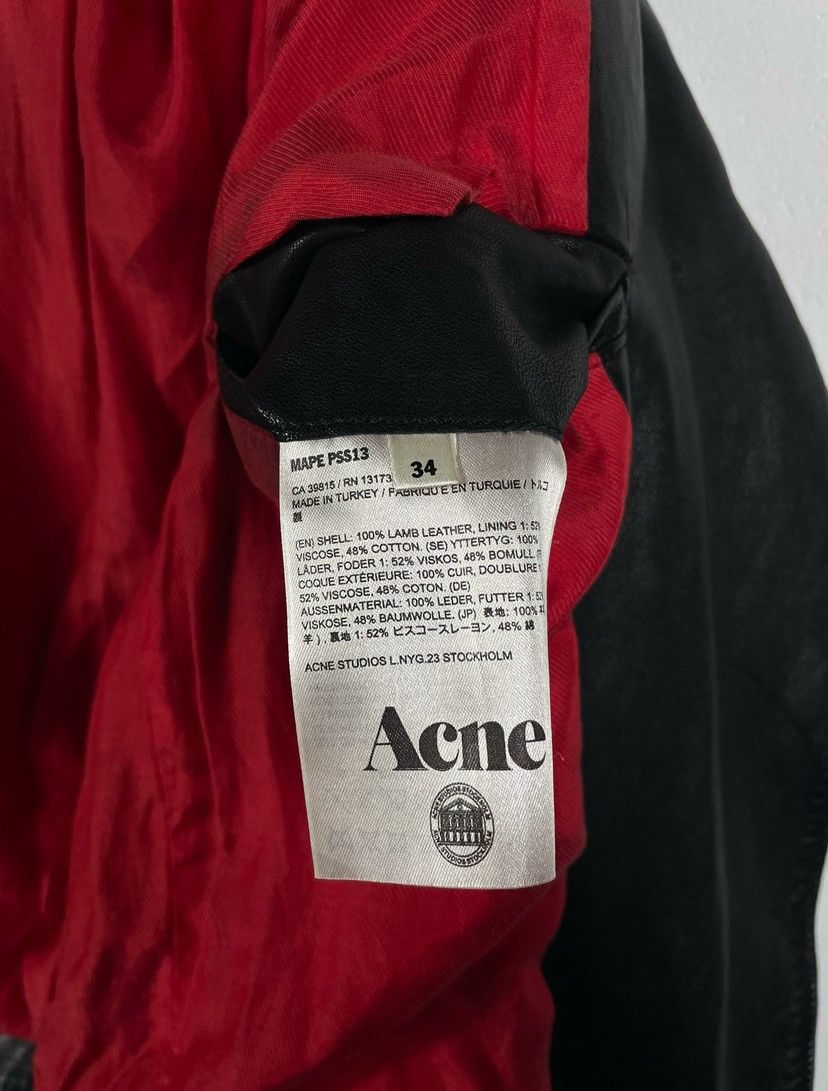 Acne Studios × Designer Acne Studios Black Real Leather Genuine Biker Jacket Belted Size XS / US 0-2 / IT 36-38 - 15 Thumbnail
