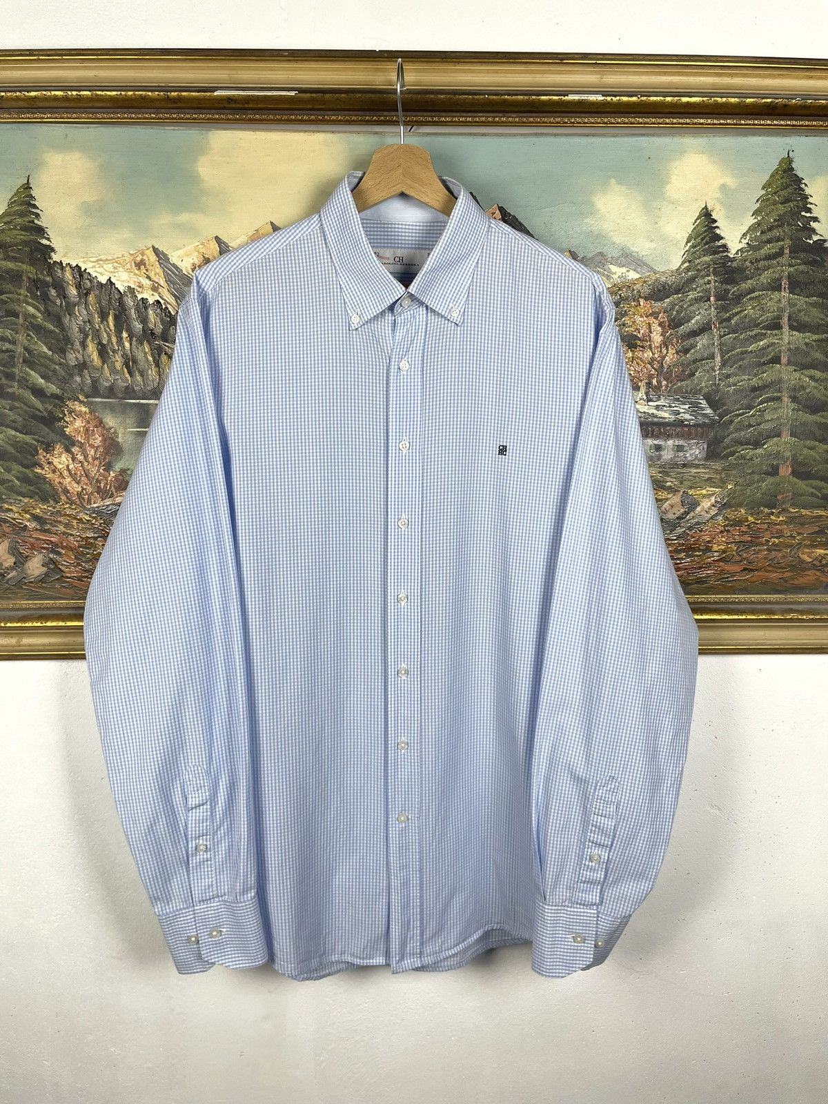 Carolina Herrera Carolina Herrera Blue Checkered Button Ups Shirt Old Money Size US XL / EU 56 / 4 - 1 Thumbnail