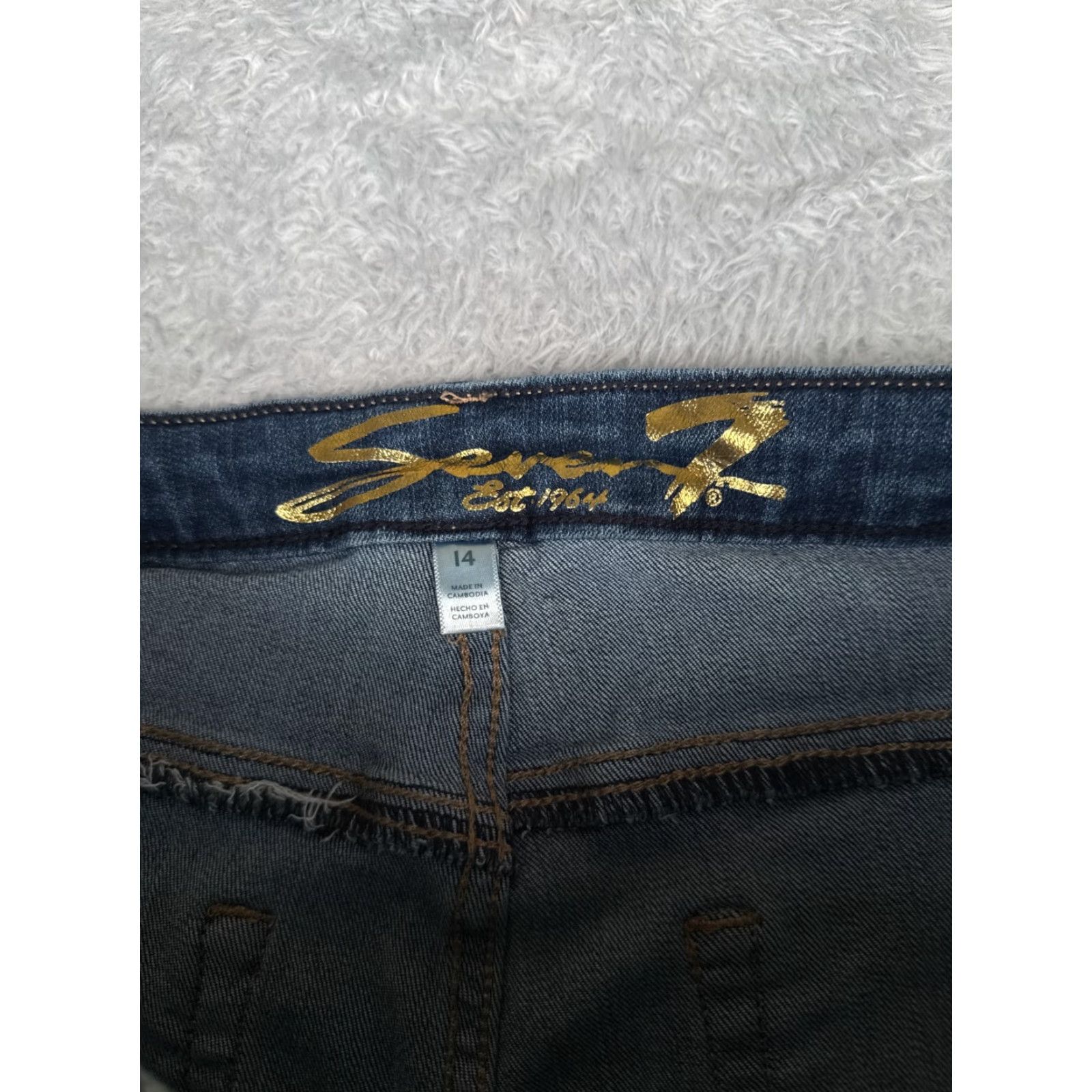Vintage Seven7 Jeans Women 14 Blue Denim Bootcut High Rise 32x24 Raw Hem Fashion Jean Women Size 36" / US 14 / IT 50 - 6 Thumbnail