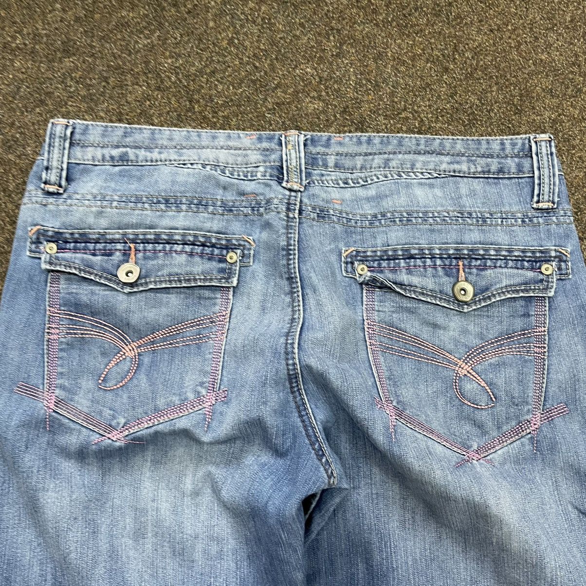 Vintage Y2K Vintage Baggy Wide Leg Jeans Faded Wash Skate Aesthetic Size 32" / US 10 / IT 46 - 3 Thumbnail