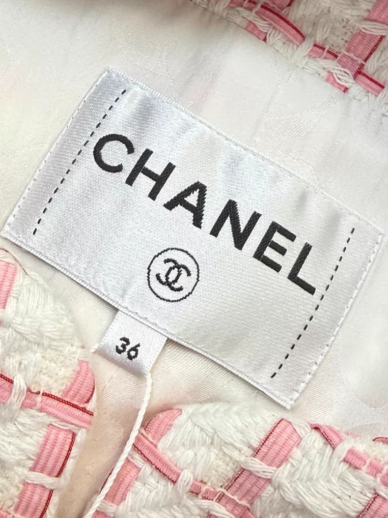 Chanel Chanel 22S pink and white color-blocked fine flash buckle Size XS / US 0-2 / IT 36-38 - 5 Thumbnail