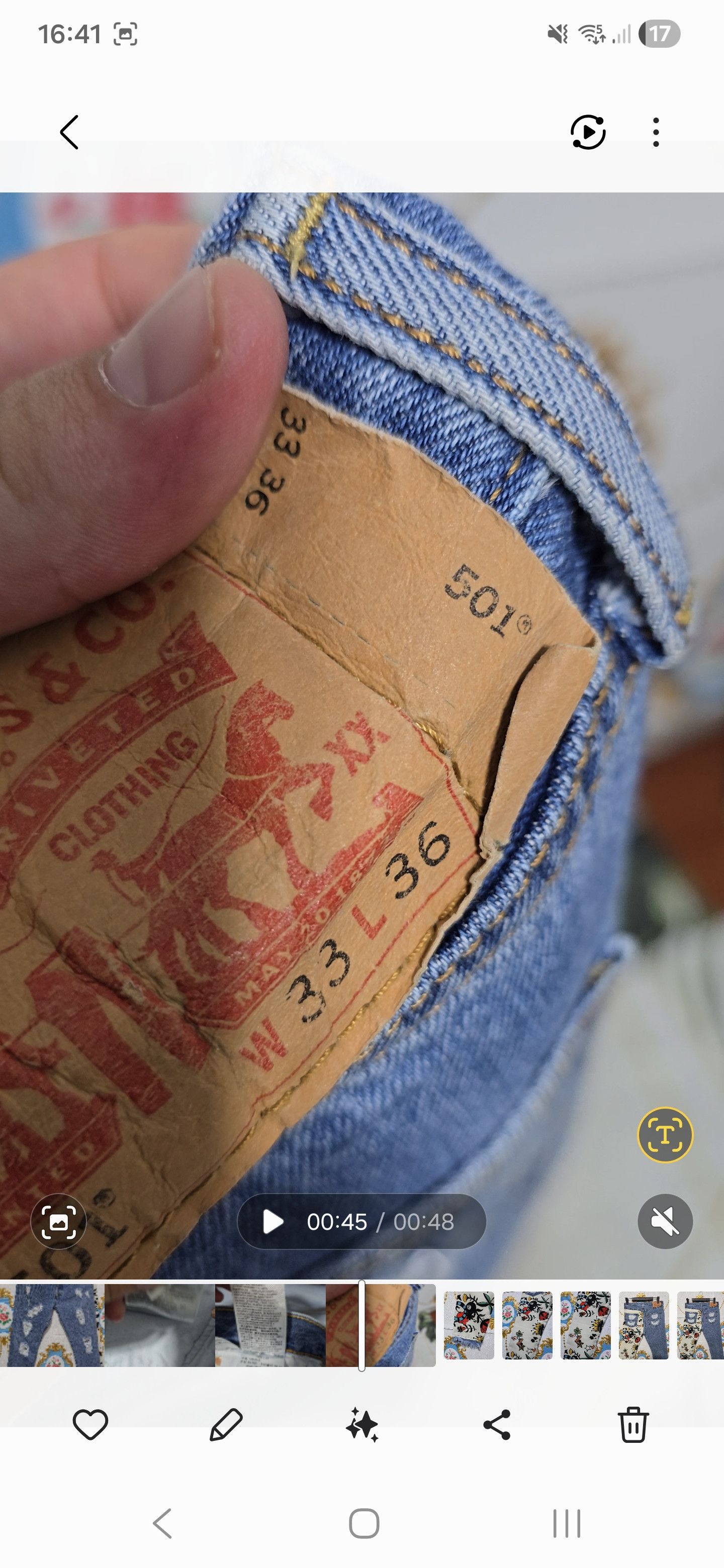 Levi's Levi's 501 Original jeans featuring a patchwork design Size US 33 - 15 Thumbnail