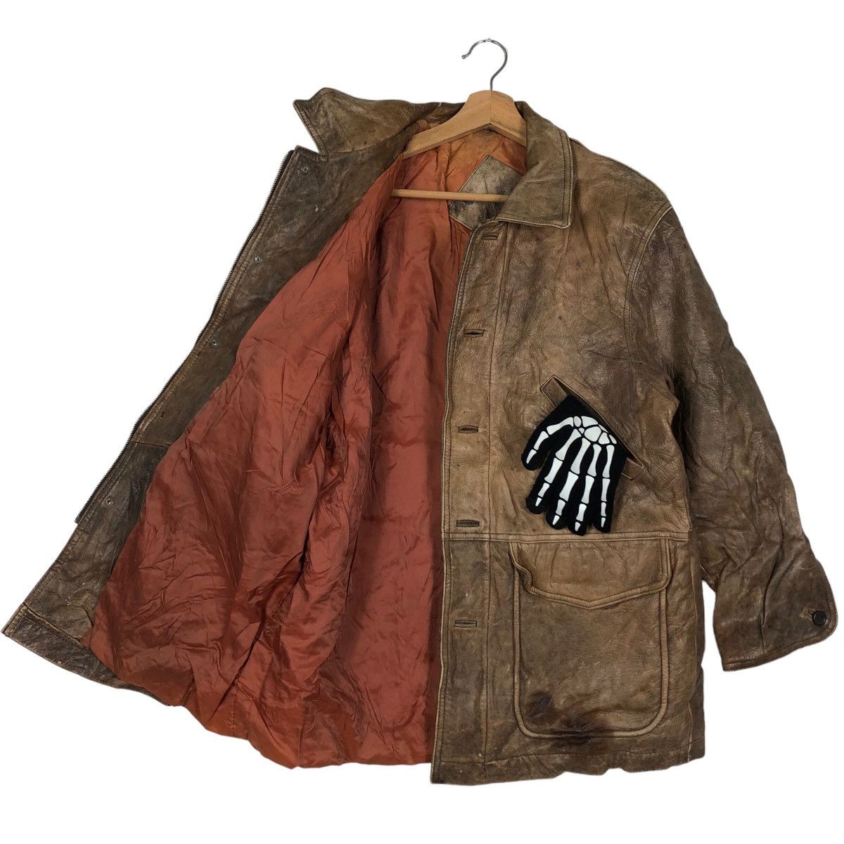 Japanese Brand 🔥90’s Vintage Leather Jacket Inspector Wear Cargo Pocket Size US M / EU 48-50 / 2 - 9 Thumbnail
