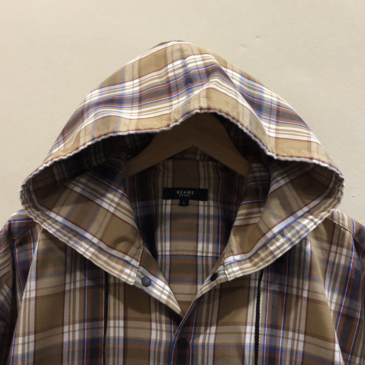 Beams Plus Beams Heart Checked Pattern Button Snap Hoodie Jacket Size US L / EU 52-54 / 3 - 11 Thumbnail