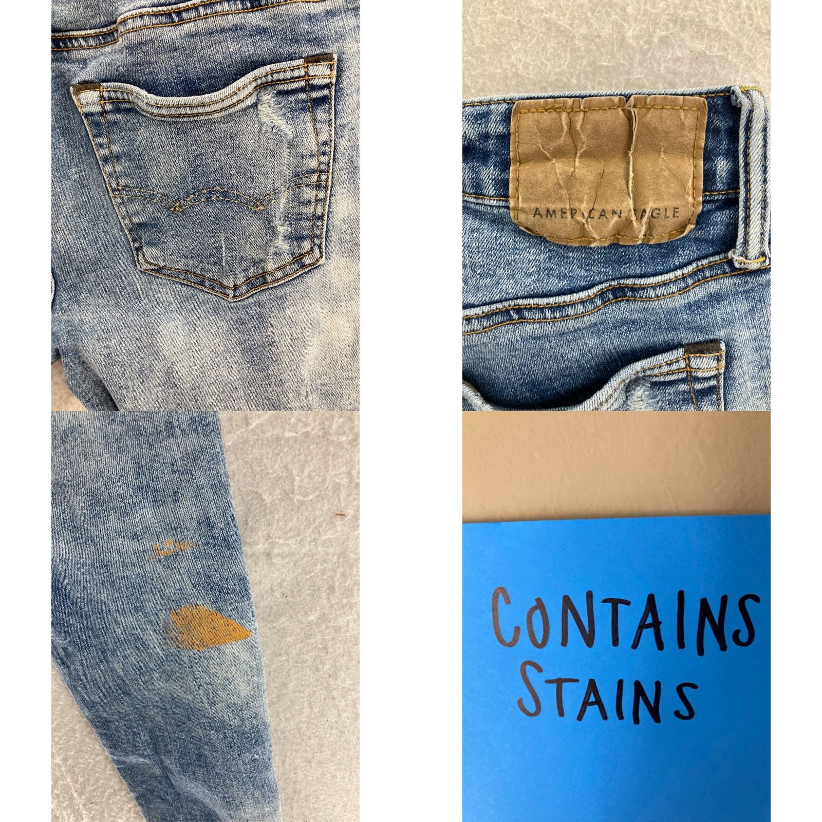 American Eagle Outfitters American Eagle Next Level Mens 30x32 Airflex Distressed Jeans Size US 30 / EU 46 - 8 Thumbnail