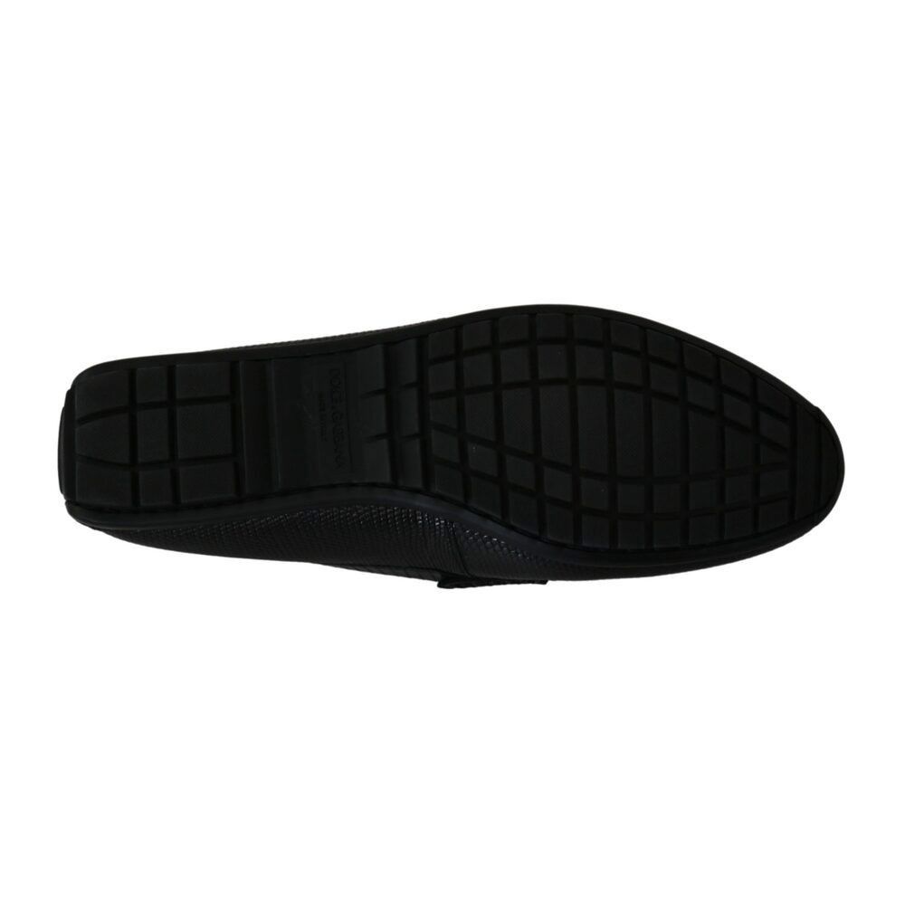 Dolce & Gabbana Dolce & Gabbana Exquisite Black Lizard Leather Loafers Size US 6 / EU 39 - 7 Thumbnail