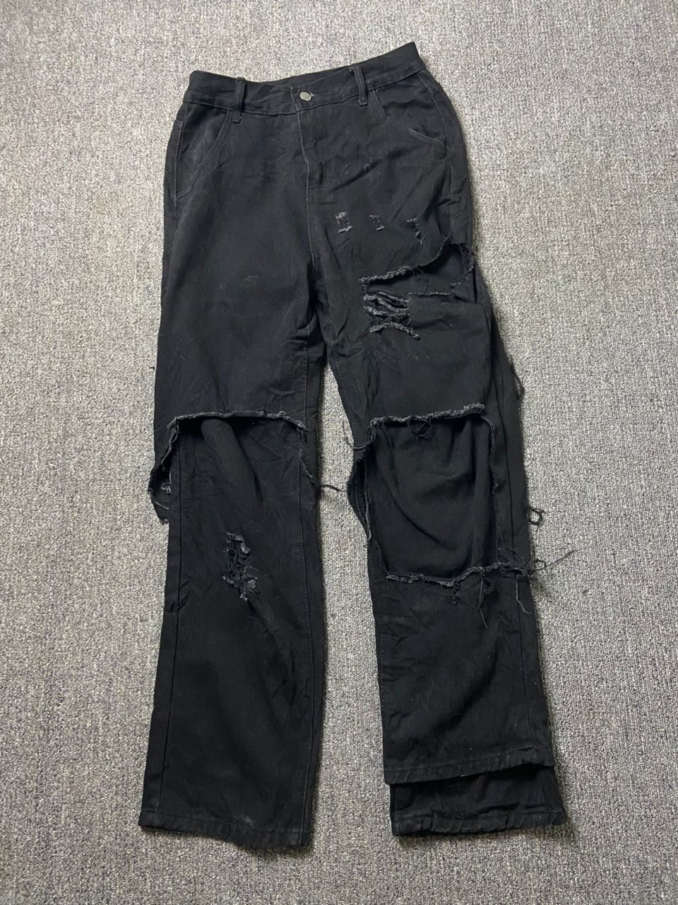 Japanese Brand C.C.U.L Brand Destroyed Double Denim Jeans (197) Size US 28 / EU 44 - 1 Thumbnail