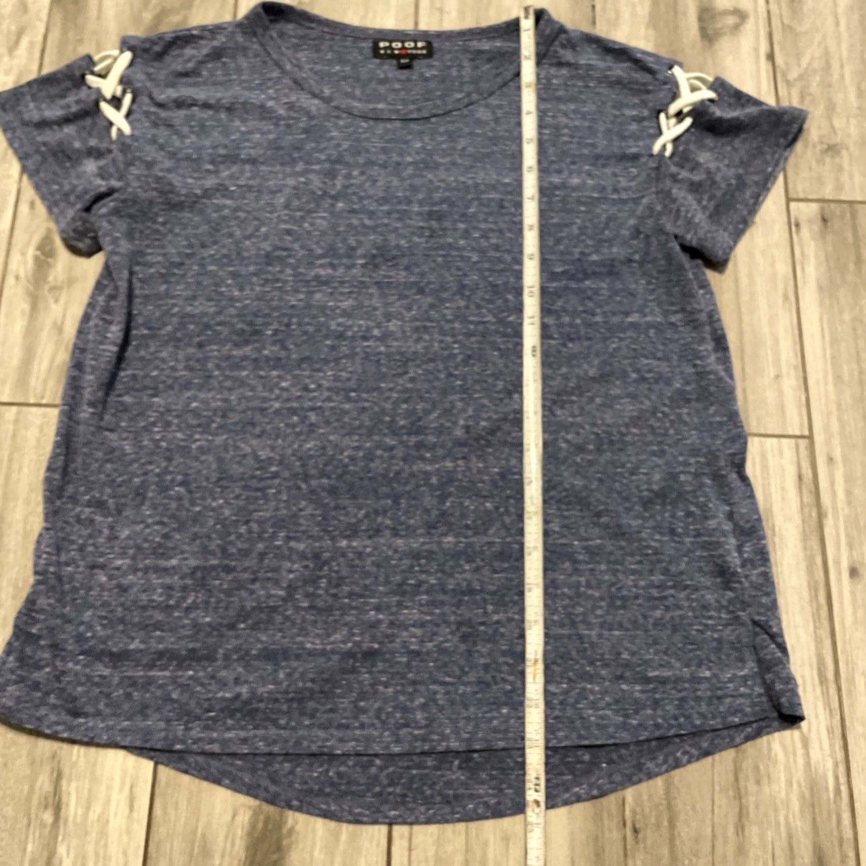 Vintage Poof NY Lace Up Short Sleeve Shirt M Baseball Cold Shoulder Casual Blue White Ladies Baseball Shirt LG Short Sleeve Shirt Casual Sporty 90s Size M / US 6-8 / IT 42-44 - 4 Thumbnail