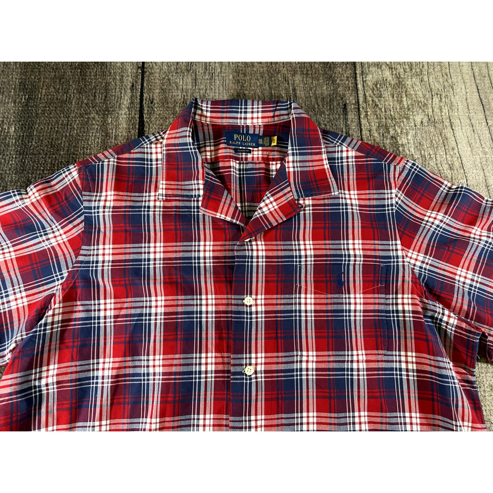 Polo Ralph Lauren Polo Ralph Lauren Short Sleeve Shirt Mens XXL Red Plaid Size US XXL / EU 58 / 5 - 3 Thumbnail
