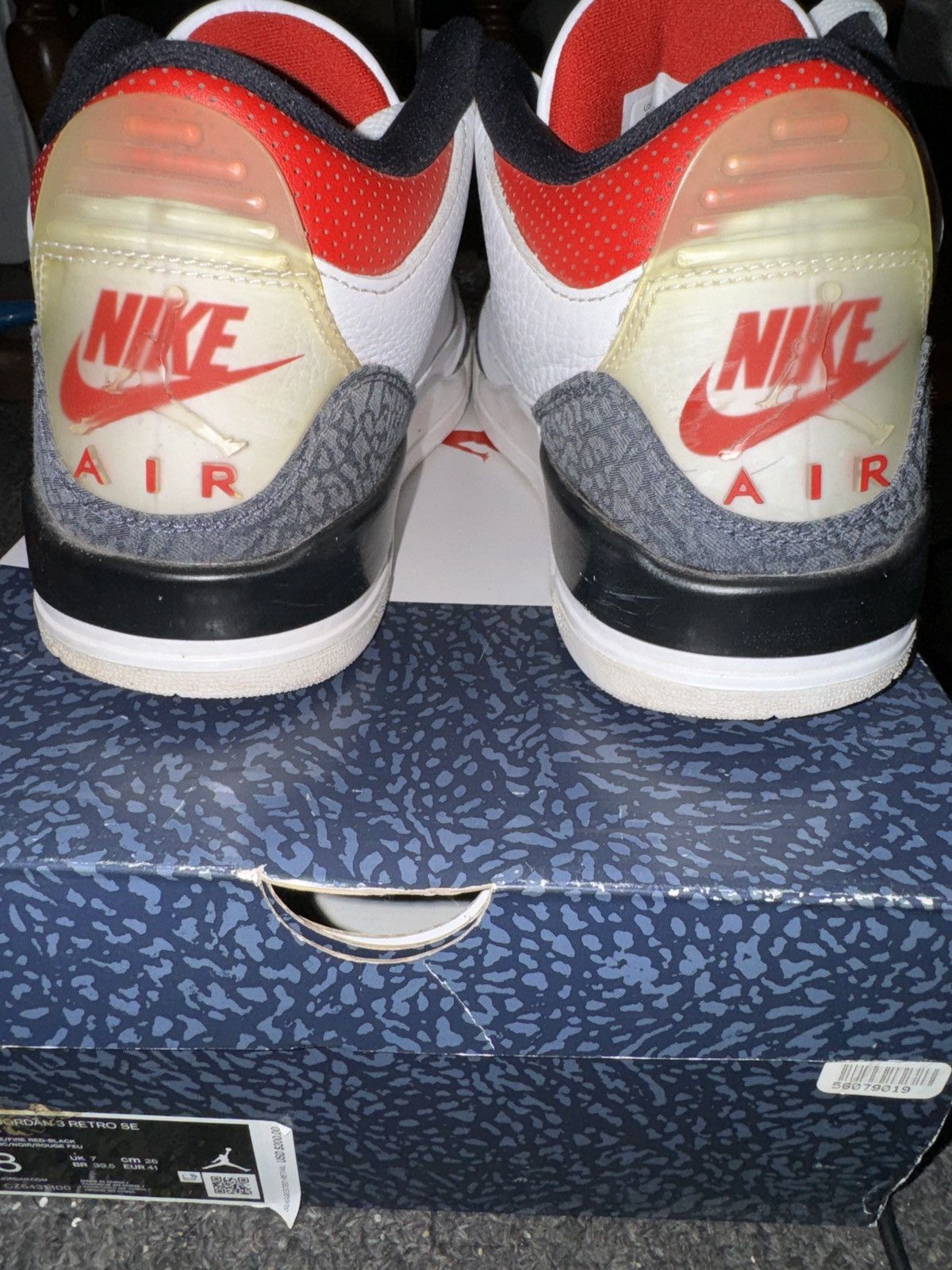 Jordan Brand Used Air Jordan 3 Retro Denim SE “Fire Red” Size US 8 / EU 41 - 5 Thumbnail