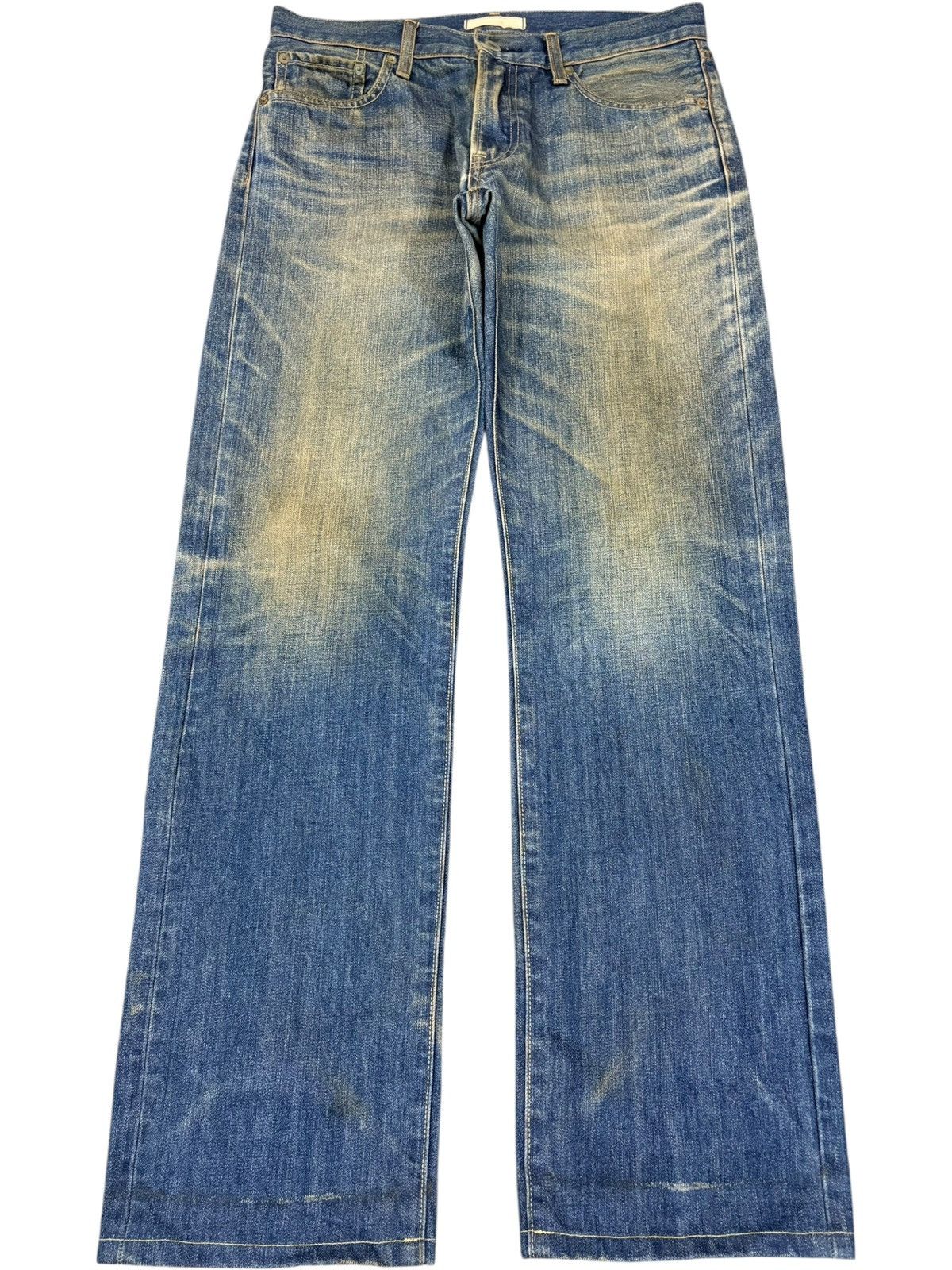 Uniqlo Vintage Japanese Uniqlo Mud Wash Distressed Loose Jeans Size US 32 / EU 48 - 1 Thumbnail