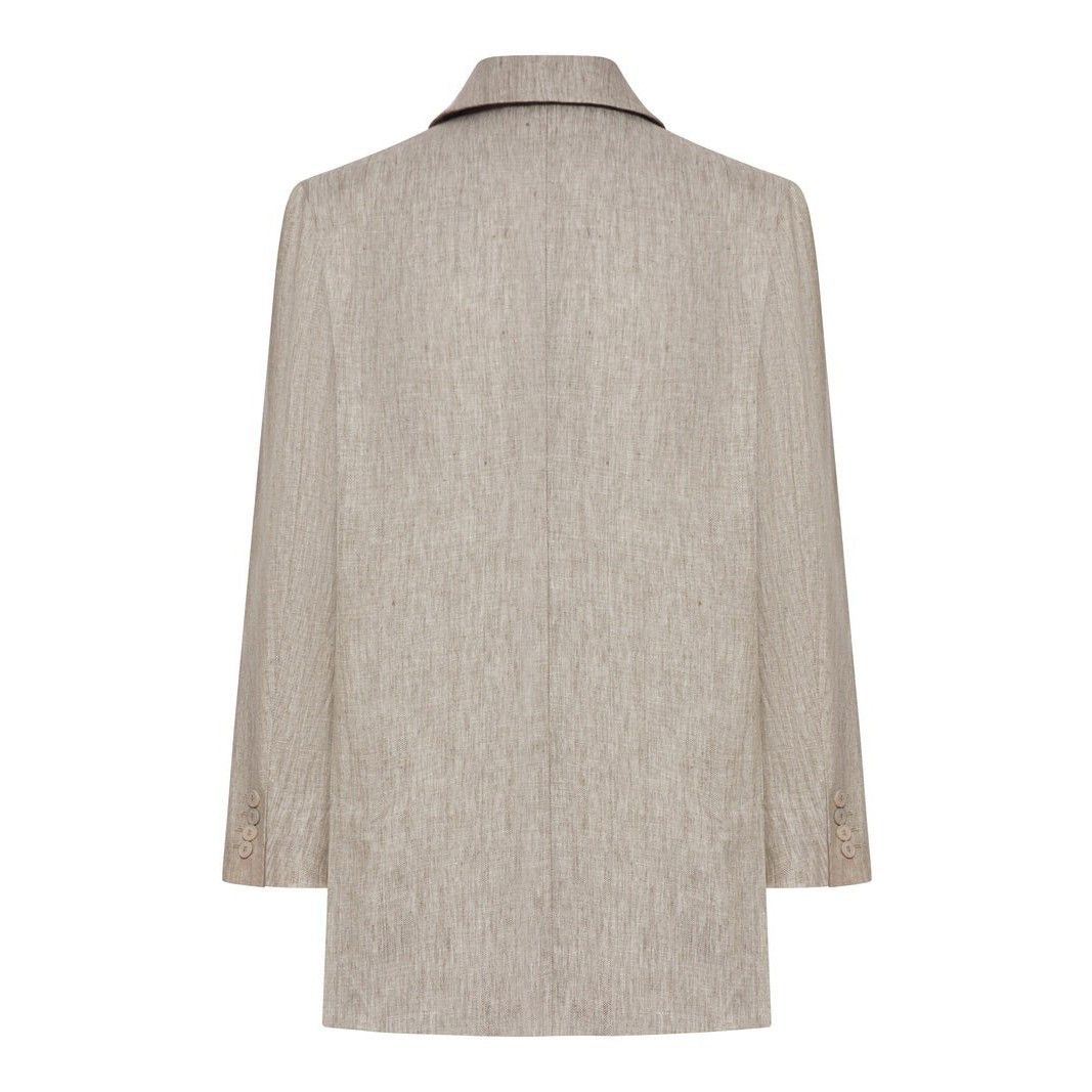 Max Mara MAX MARA Olimpia Double Breast Beige Linen Blazer Jacket New Size M / US 6-8 / IT 42-44 - 2 Thumbnail
