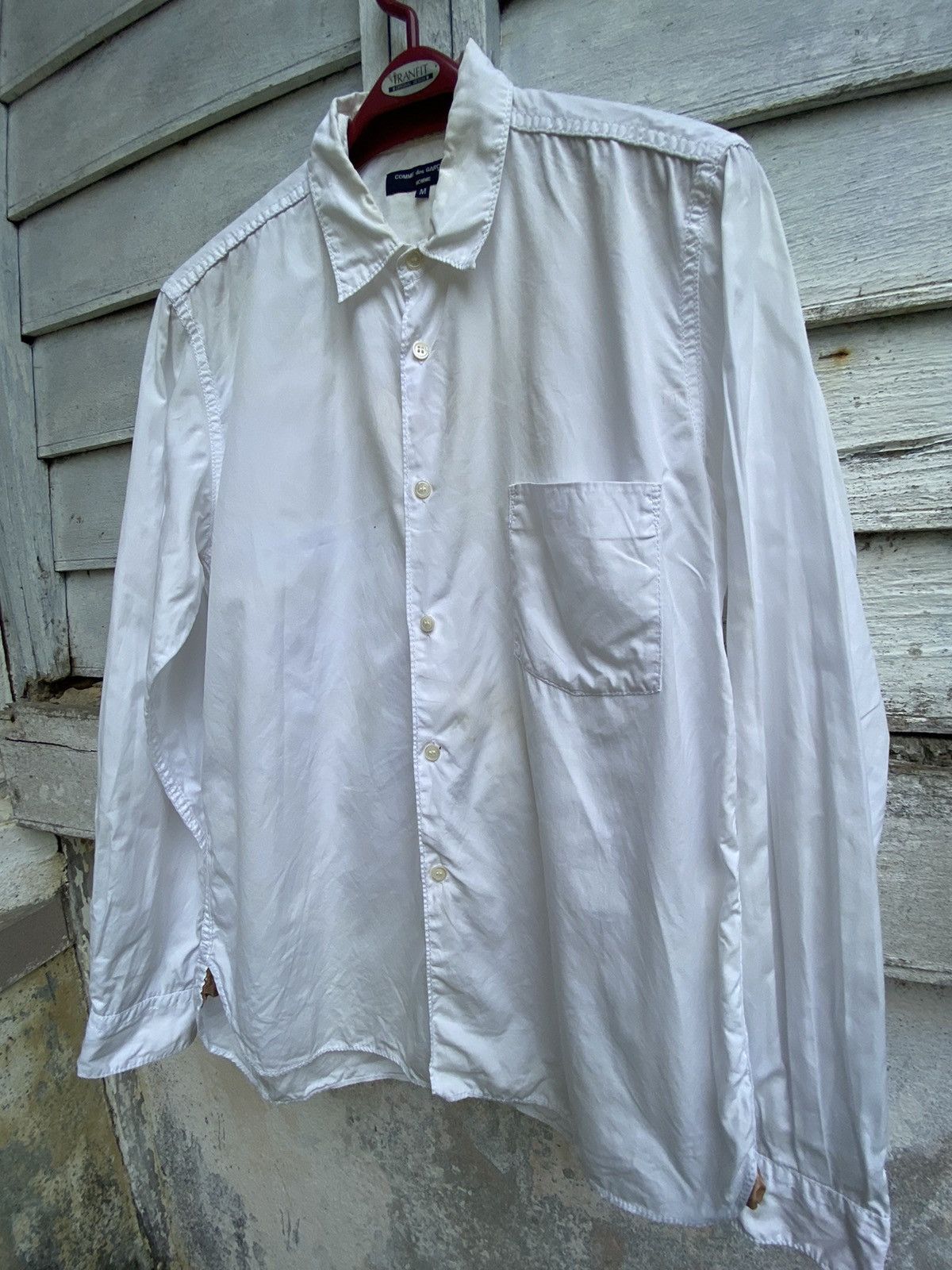 Comme des Garcons × Comme des Garcons Homme Plus × Rei Kawakubo Comme Des Garcon AD 2010 Plain White Long Sleeve Size US M / EU 48-50 / 2 - 2 Thumbnail