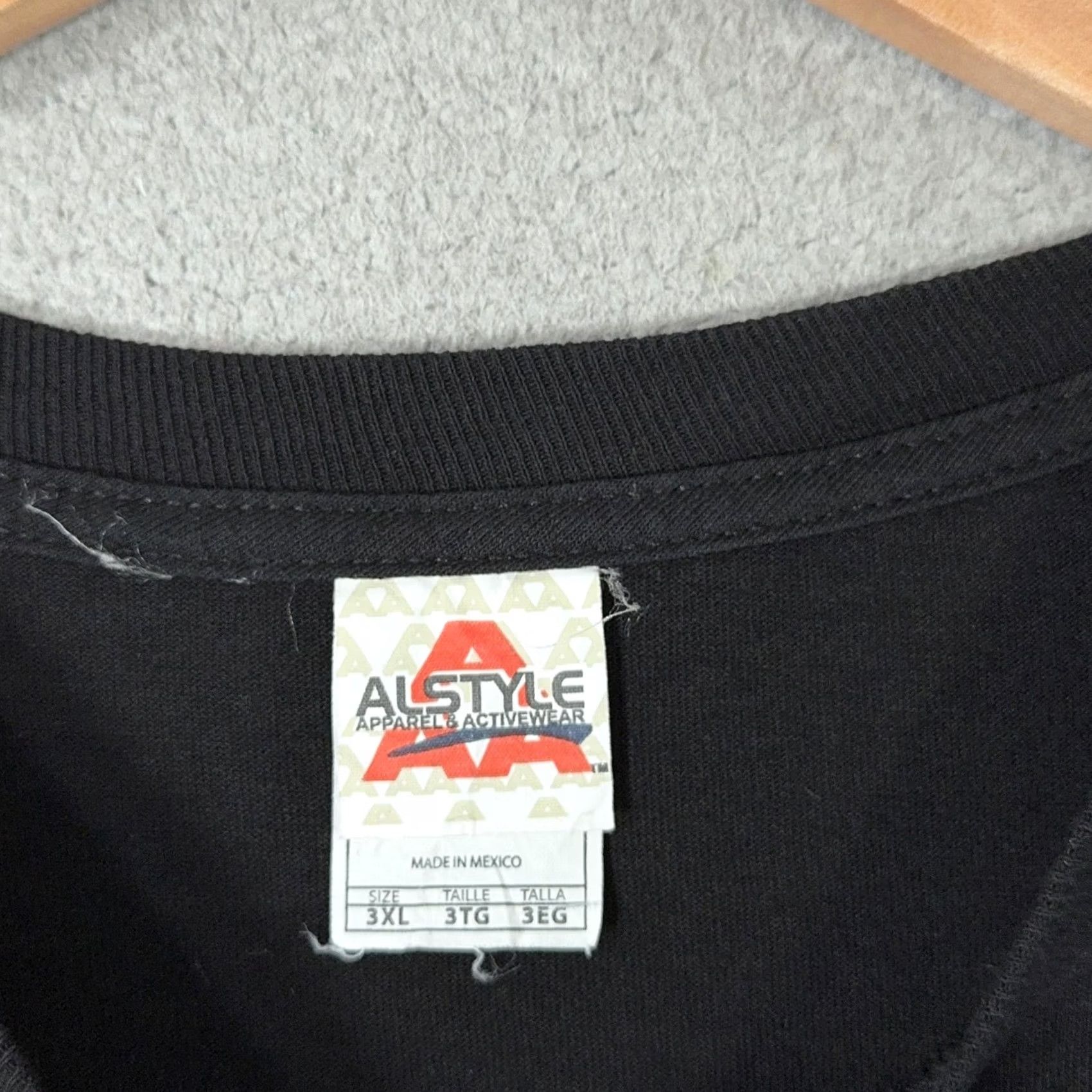 Vintage Alstyle Shirt Mens 3XL Black Tattooed Angel Pin Up Graphic Tee Streetwear Biker Size US XXL / EU 58 / 5 - 3 Thumbnail