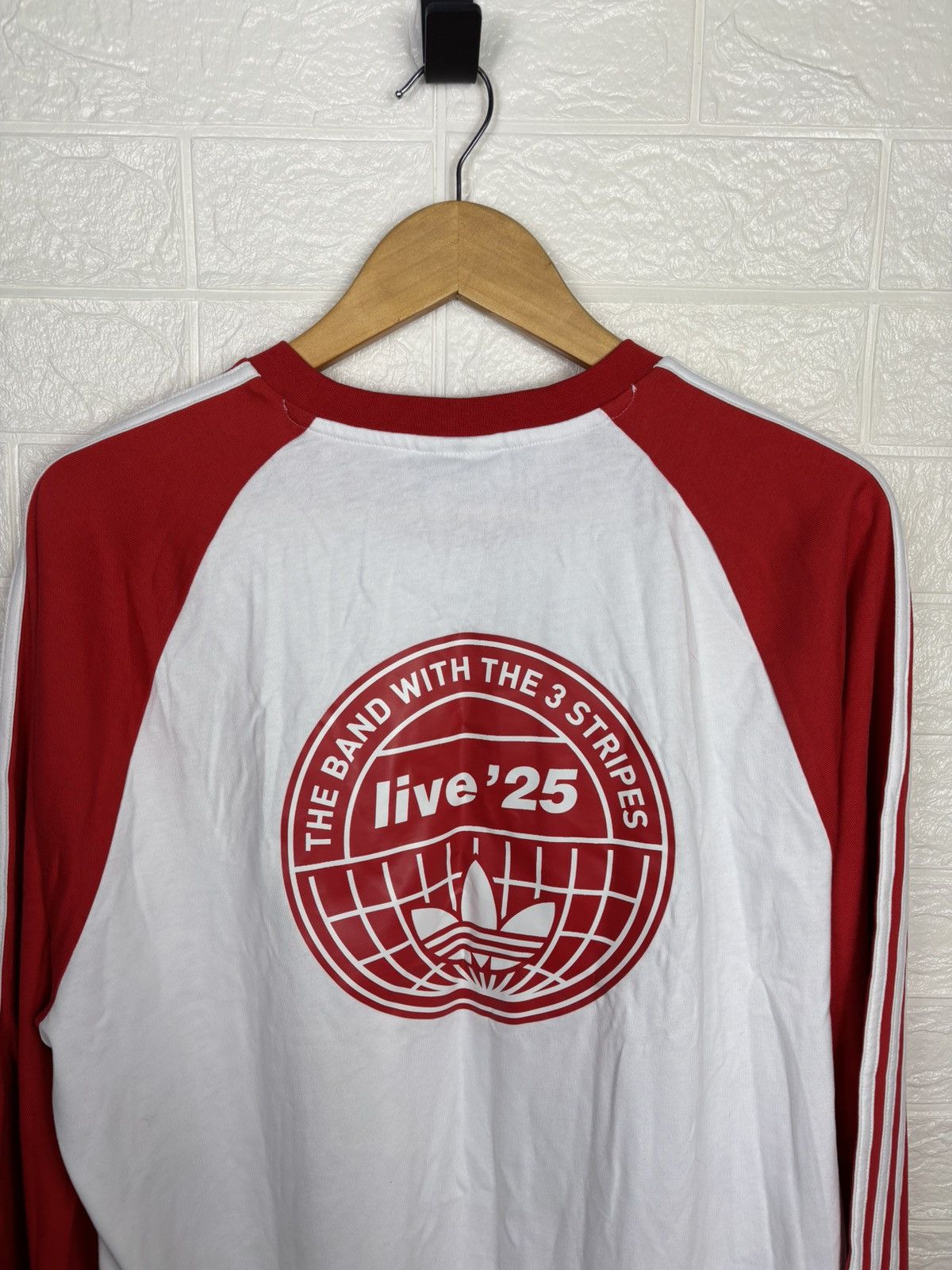 Adidas Adidas Oasis Long Sleeve 3-Stripes T-Shirt Red White Size XL Size US XL / EU 56 / 4 - 10 Thumbnail