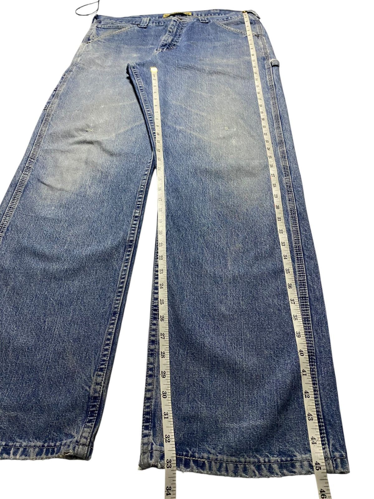 Lee Vintage Lee Carpenter Light Wash Distressed Loose Pants Size US 35 - 16 Thumbnail