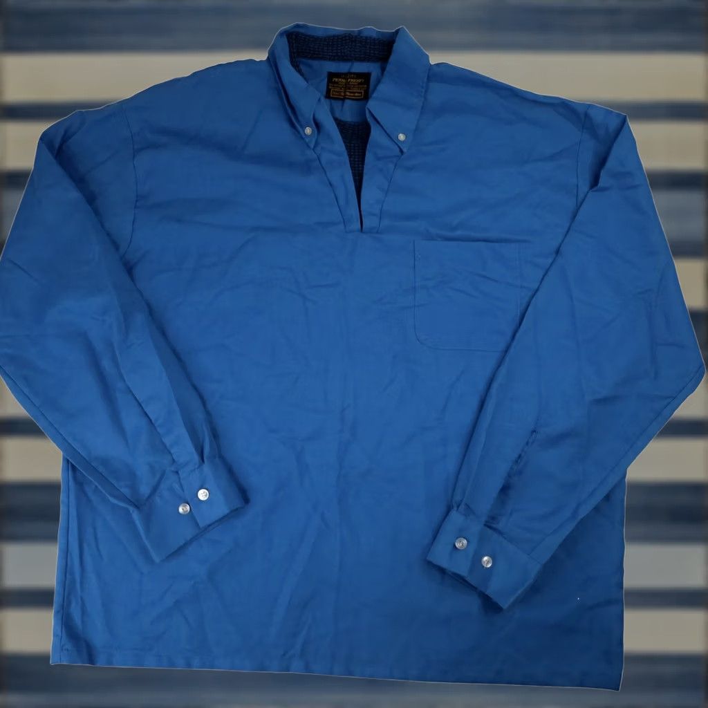 Sears VINTAGE Sears Perma Prest Mens XL Pullover Shirt Blue Size US XL / EU 56 / 4 - 1 Thumbnail