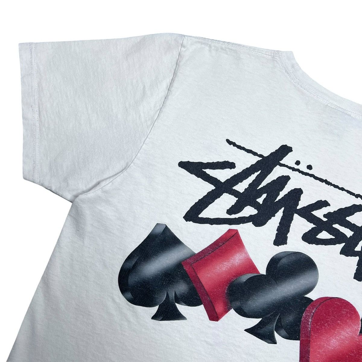 Stussy Vintage 2000s Stussy Suits Playing Cards White T-Shirt Size US M / EU 48-50 / 2 - 7 Thumbnail
