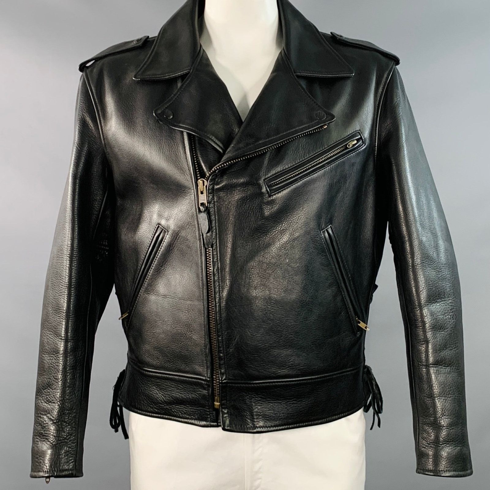 Other Vintage WORN OUT WEST Black Cowhide Leather Jacket Size US L / EU 52-54 / 3 - 1 Thumbnail